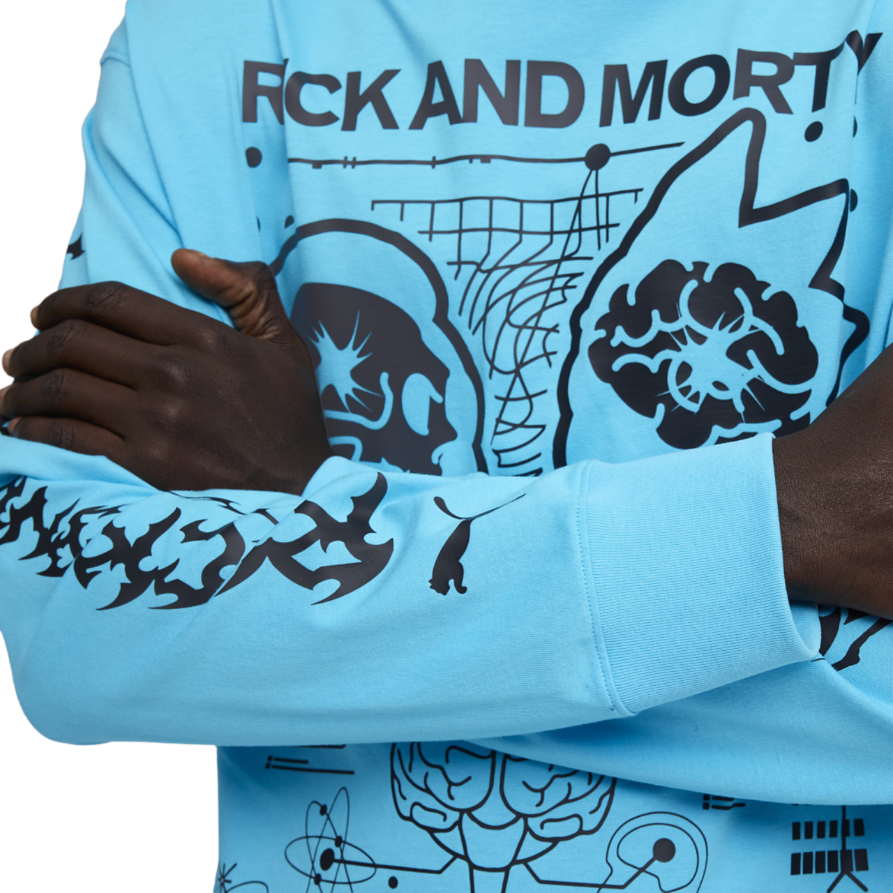 PUMA Hoops x Rick and Morty Long Sleeve T-Shirt Image 3 of 7. Tap to open photo gallery.