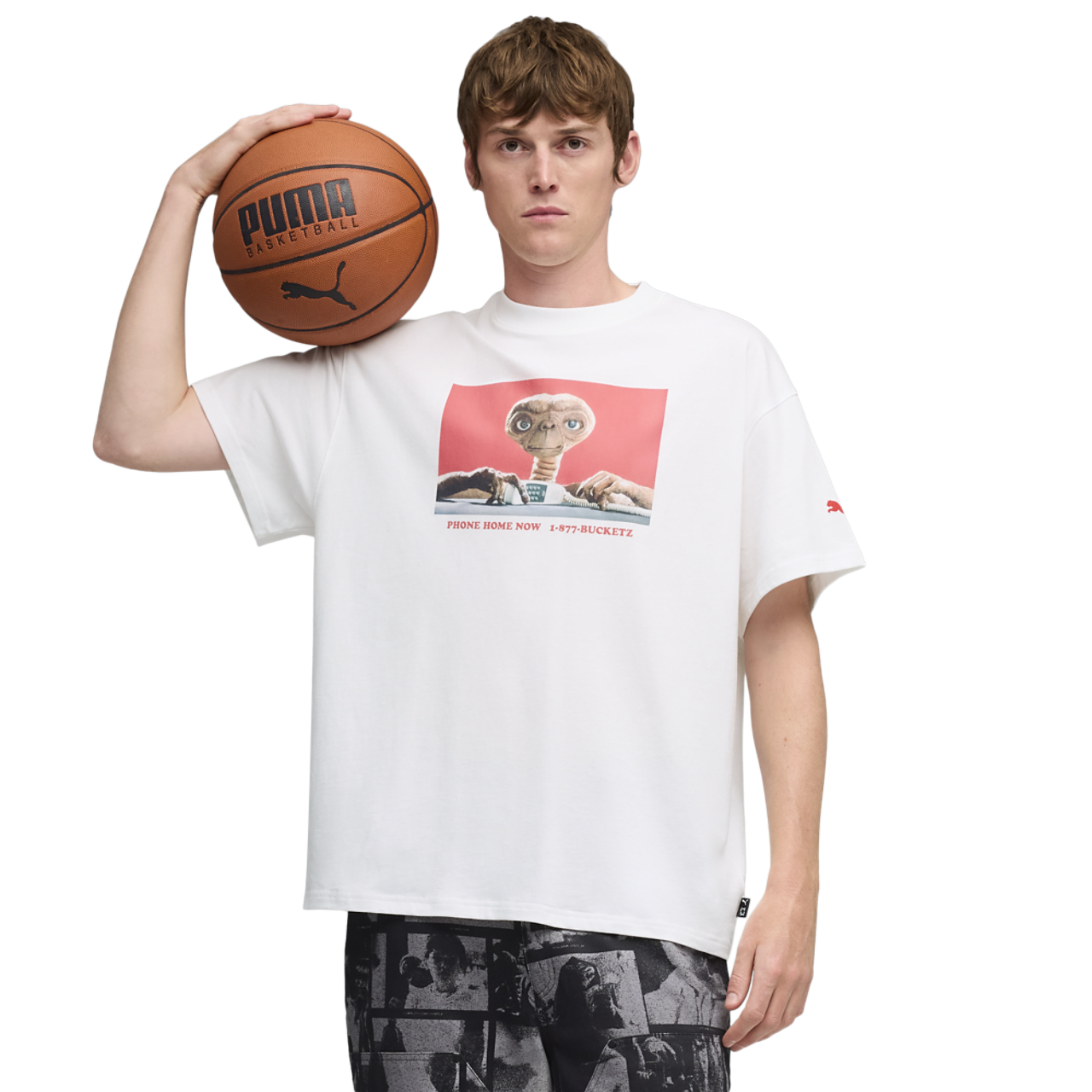 PUMA Hoops X E.T. T-Shirt I Image 1 of 7. Tap to open photo gallery.