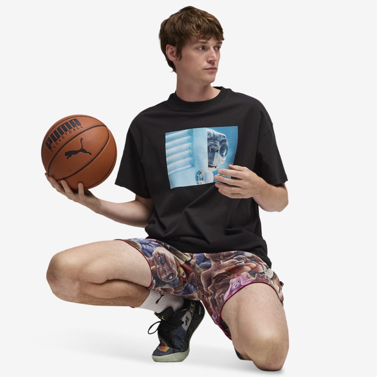 PUMA Hoops X E.T. T-Shirt II Image 3 of 5. Tap to open photo gallery.
