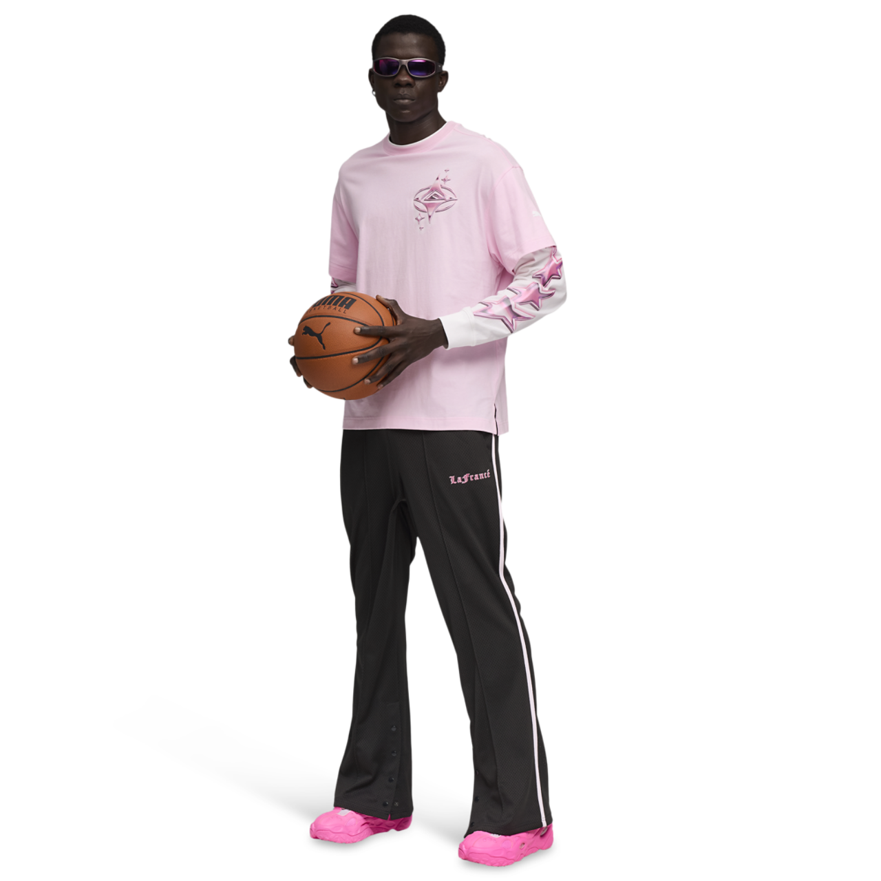 PUMA Lafrance Pink Heem Long Sleeve Tee Image 5 of 7. Tap to open photo gallery.