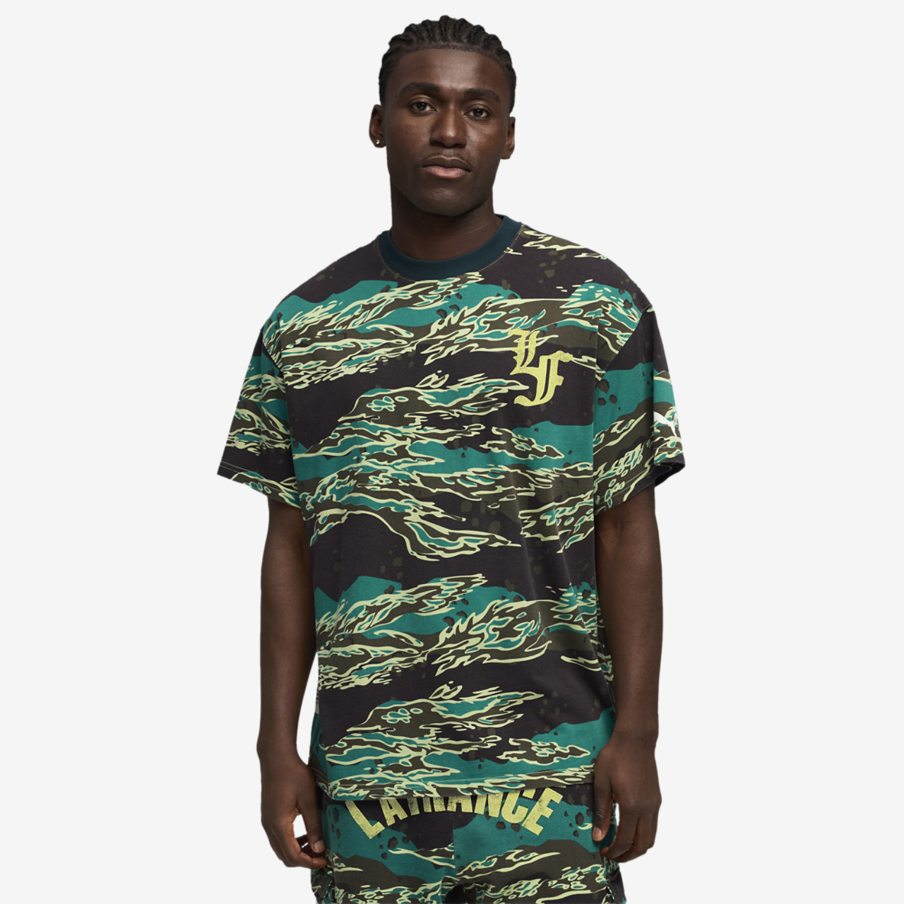PUMA LaFrance Supply AOP T-Shirt Image 1 of 5. Tap to open photo gallery.