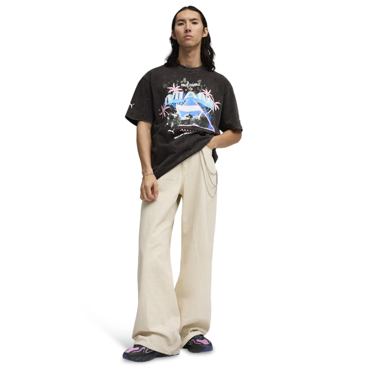 PUMA F1 Miami Washed Graphic Tee Image 3 of 5. Tap to open photo gallery.
