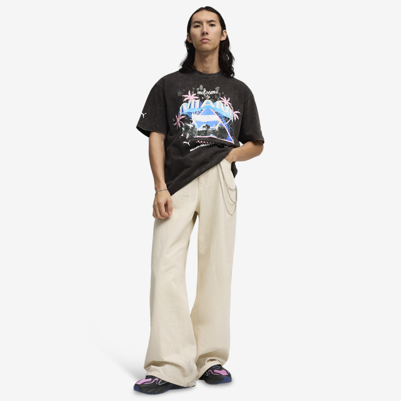 PUMA F1 Miami Washed Graphic Tee Image 3 of 5. Tap to open photo gallery.