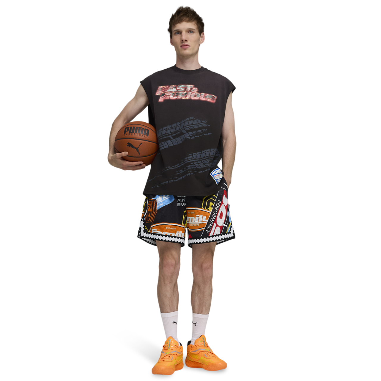 PUMA x Fast & Furious Cut-Off T-Shirt Image 3 of 5. Tap to open photo gallery.