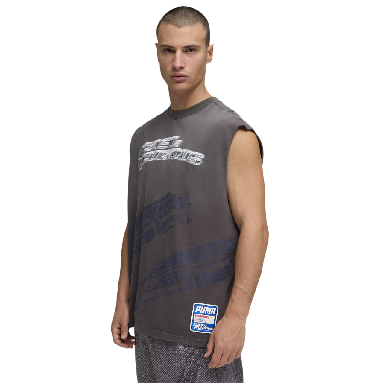PUMA x Fast & Furious Cut-Off T-Shirt Image 1 of 5. Tap to open photo gallery.