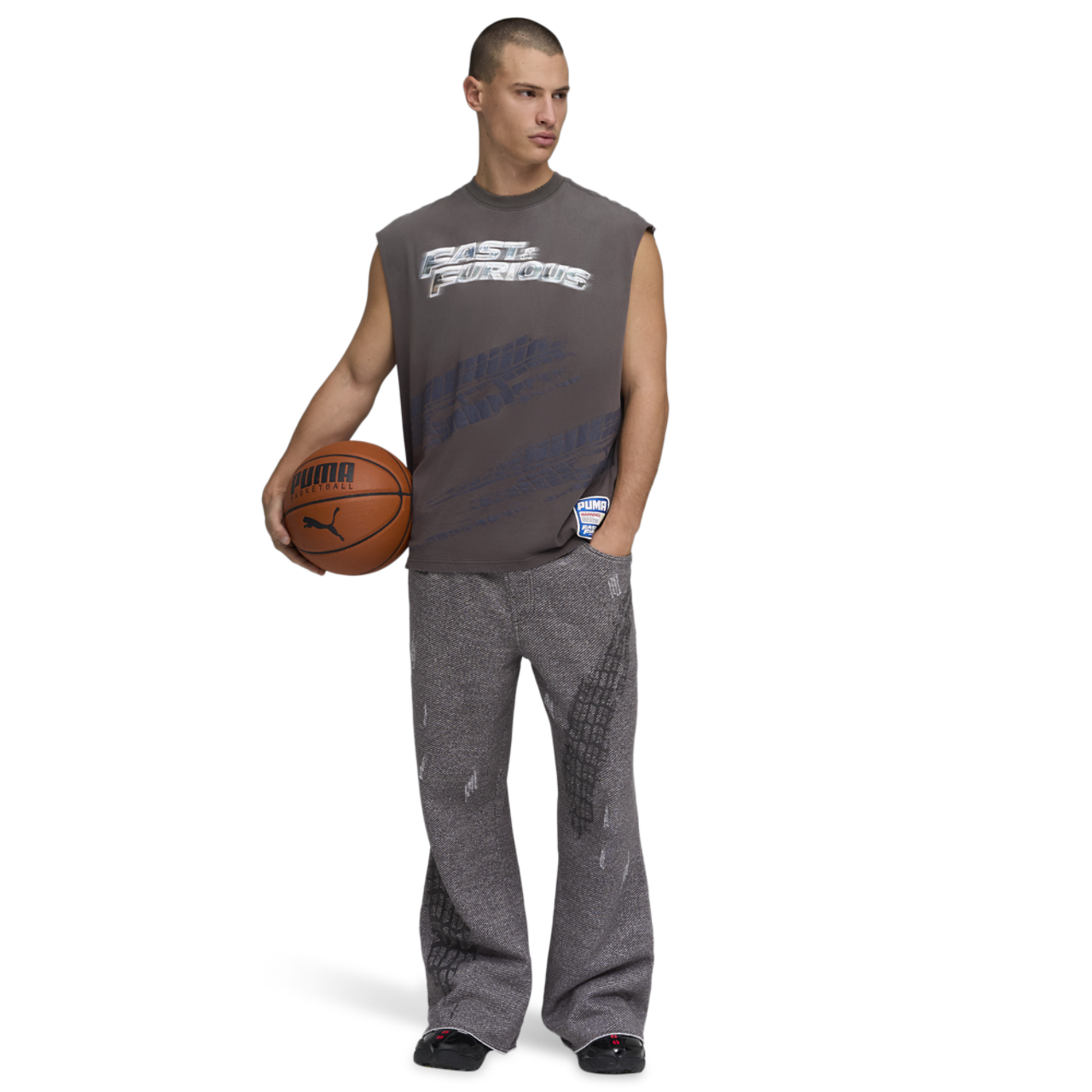 PUMA x Fast & Furious Cut-Off T-Shirt Image 3 of 5. Tap to open photo gallery.
