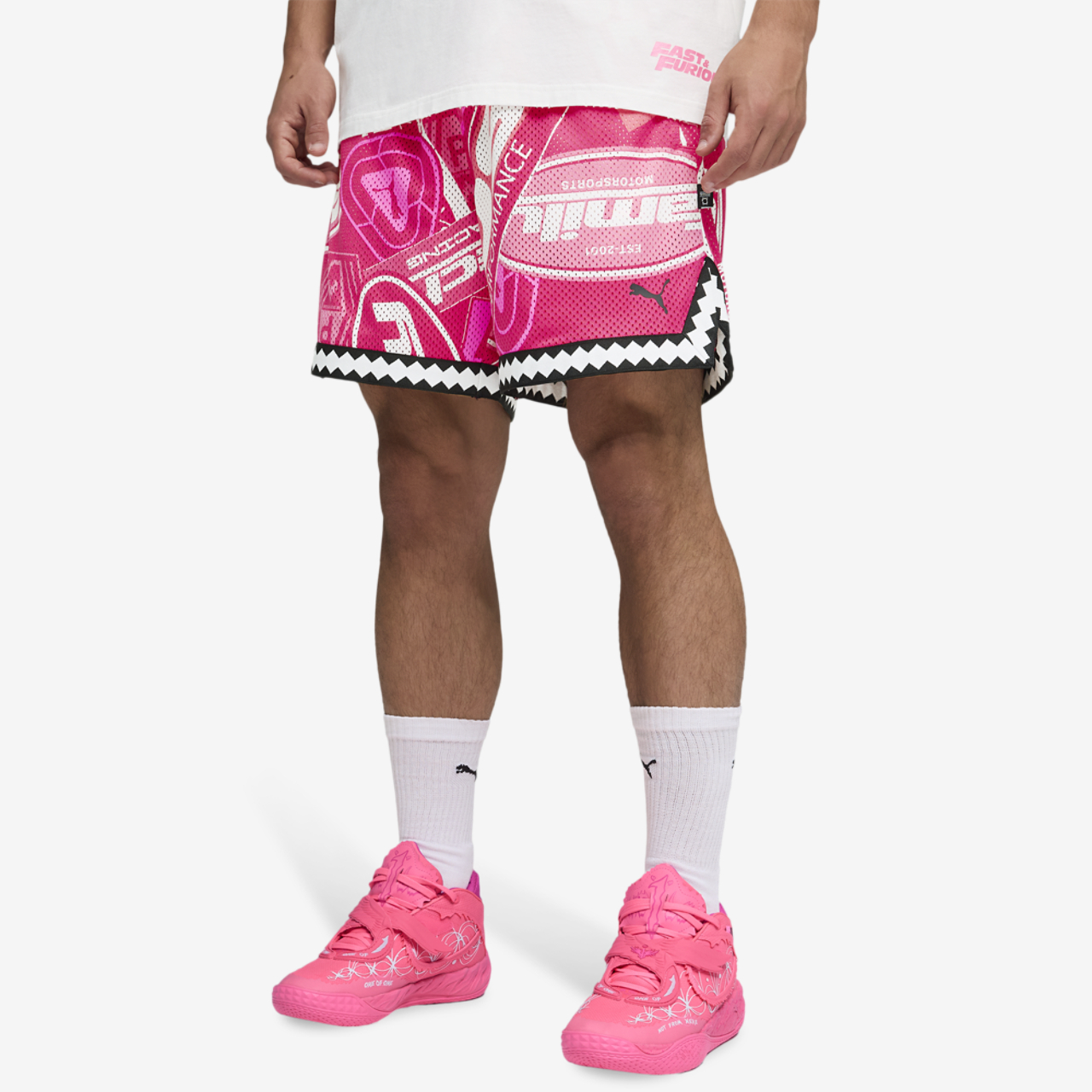 PUMA x Fast & Furious Reversible Mesh 6" Shorts Image 1 of 7. Tap to open photo gallery.