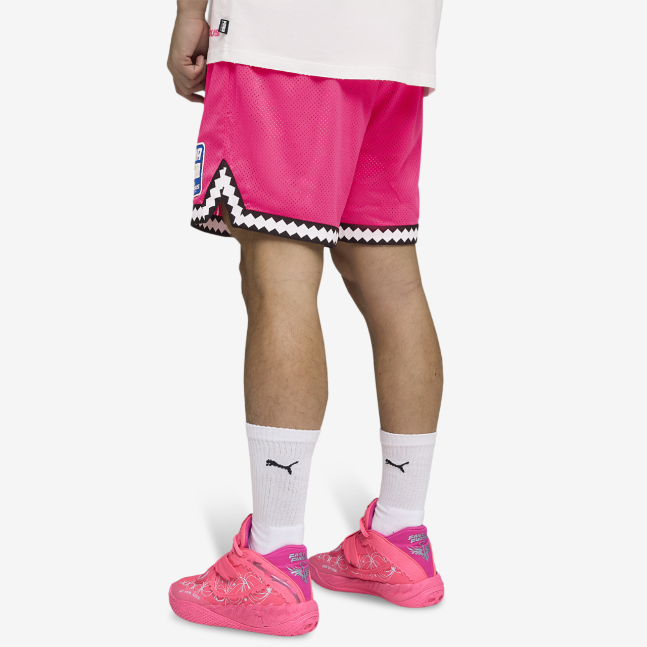 PUMA x Fast & Furious Reversible Mesh 6" Shorts Image 4 of 7. Tap to open photo gallery.