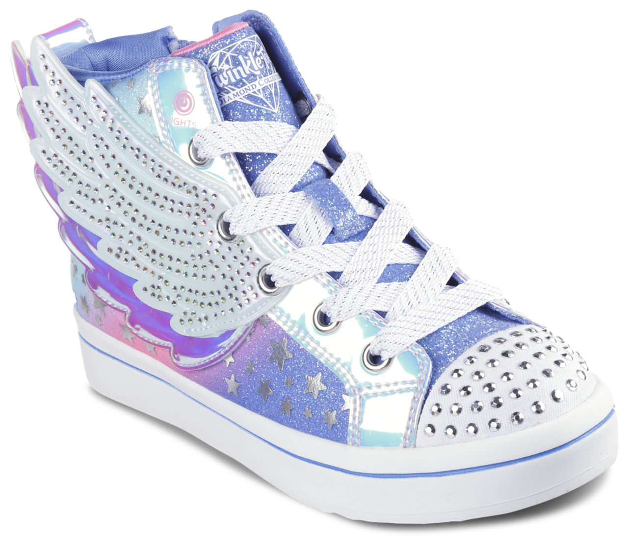 Skechers Twi-Lites 2.0 Iridescent Studded Wing High  Image 3 of 5. Tap to open photo gallery.