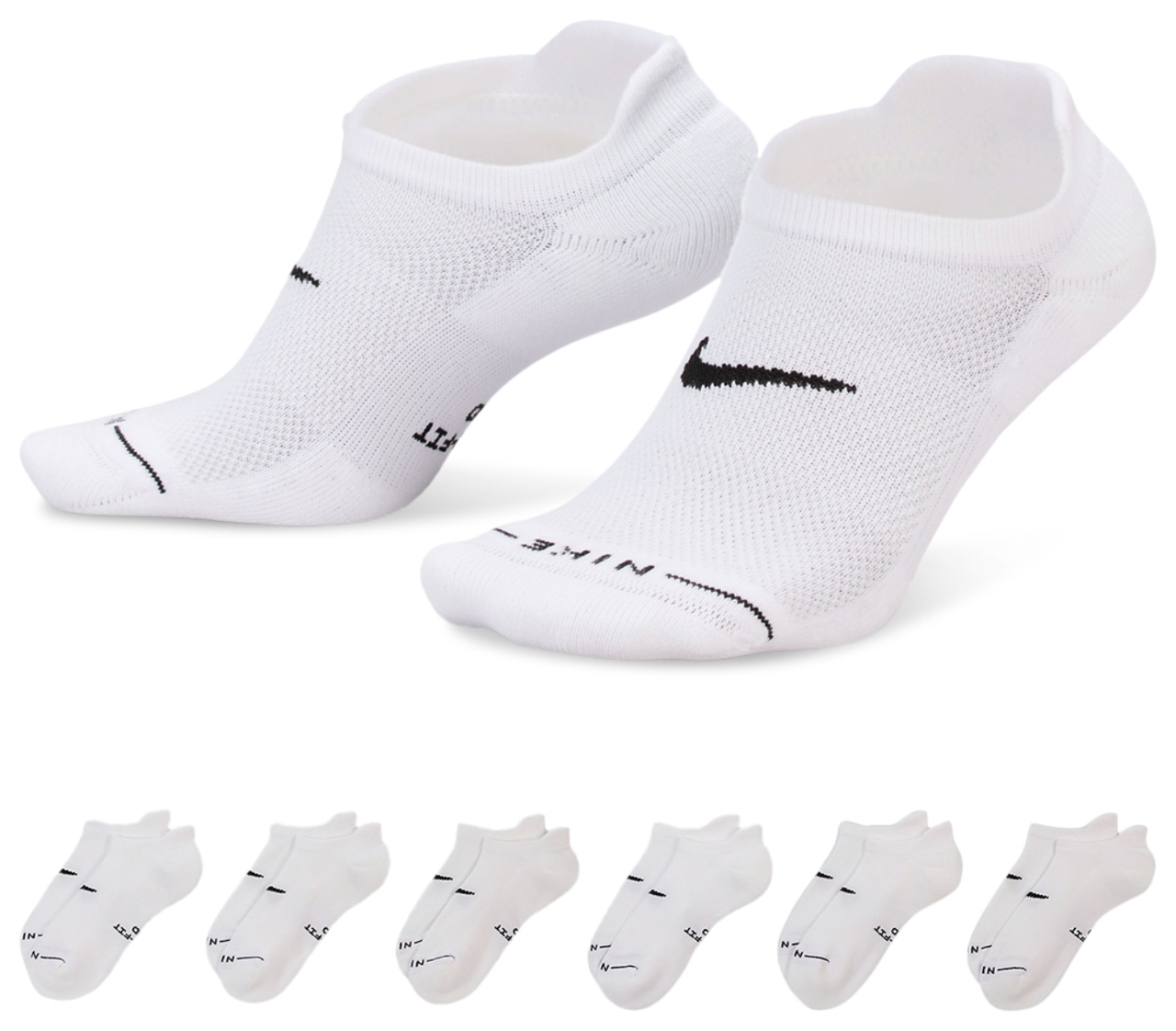 Nike Everyday Elevated No Show Socks 6 Pack  Image 1 of 1. Tap to open photo gallery.