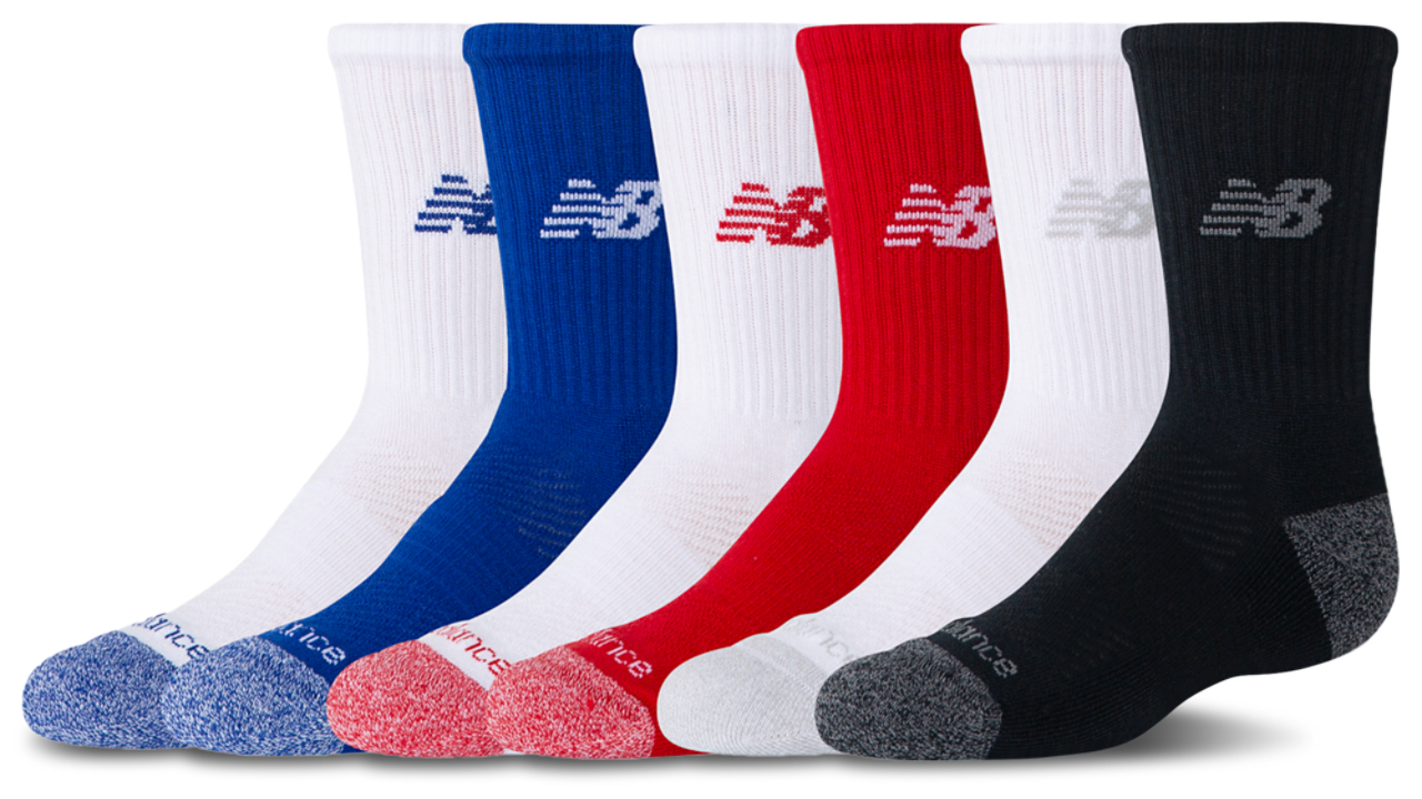 New Balance Active Cushion 6PK Crew Socks Image 1 of 3. Tap to open photo gallery.