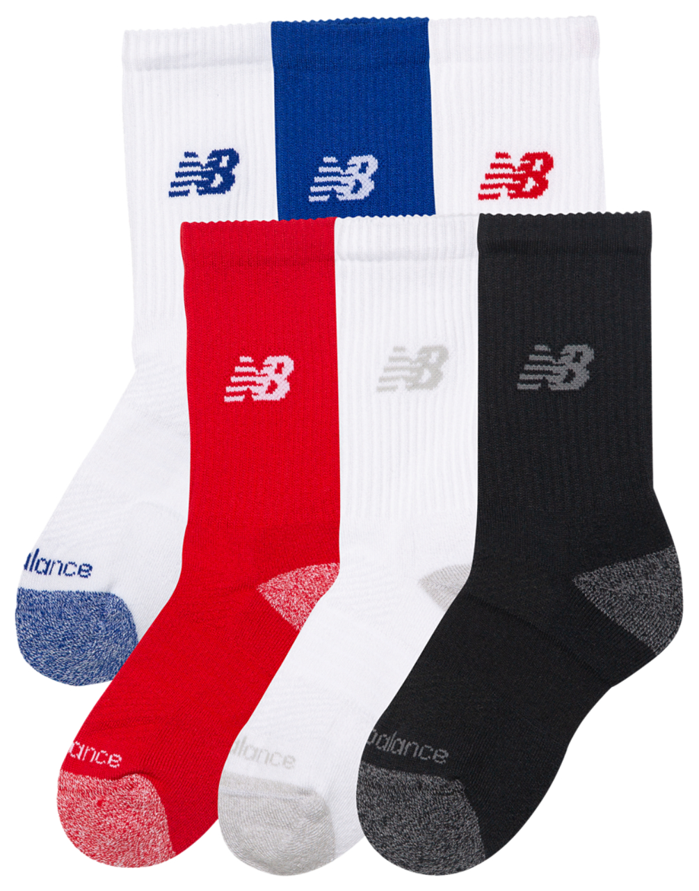New Balance Active Cushion 6PK Crew Socks Image 2 of 3. Tap to open photo gallery.