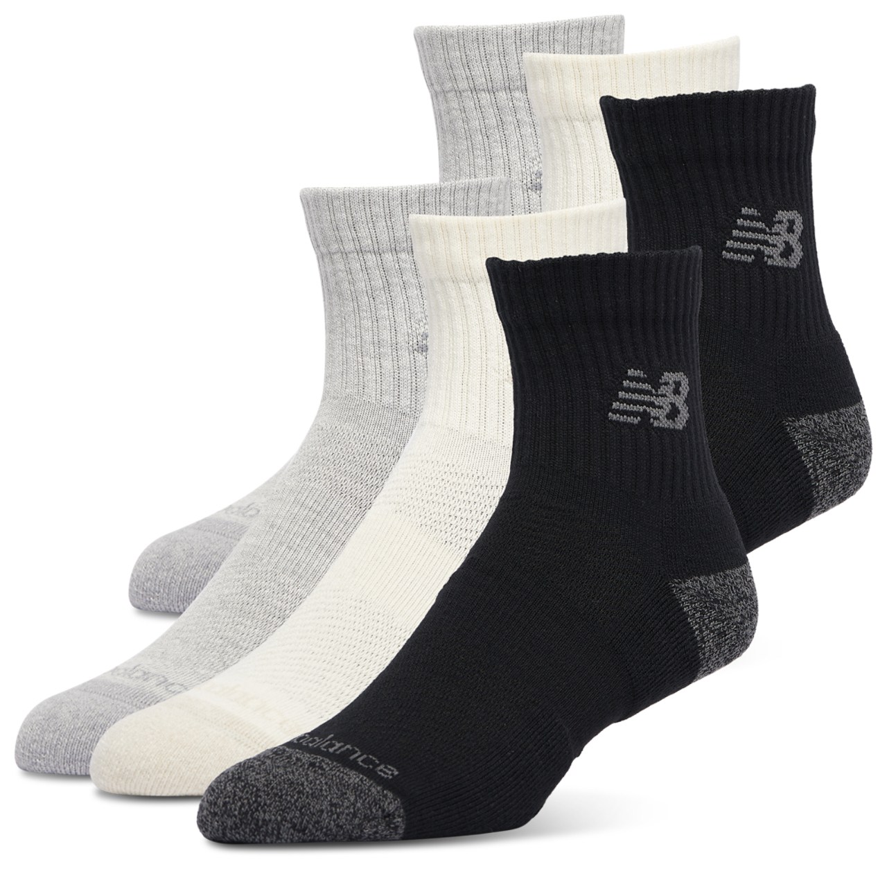 New Balance Active Cushion 6PK Quarter Sock  Image 2 of 5. Tap to open photo gallery.
