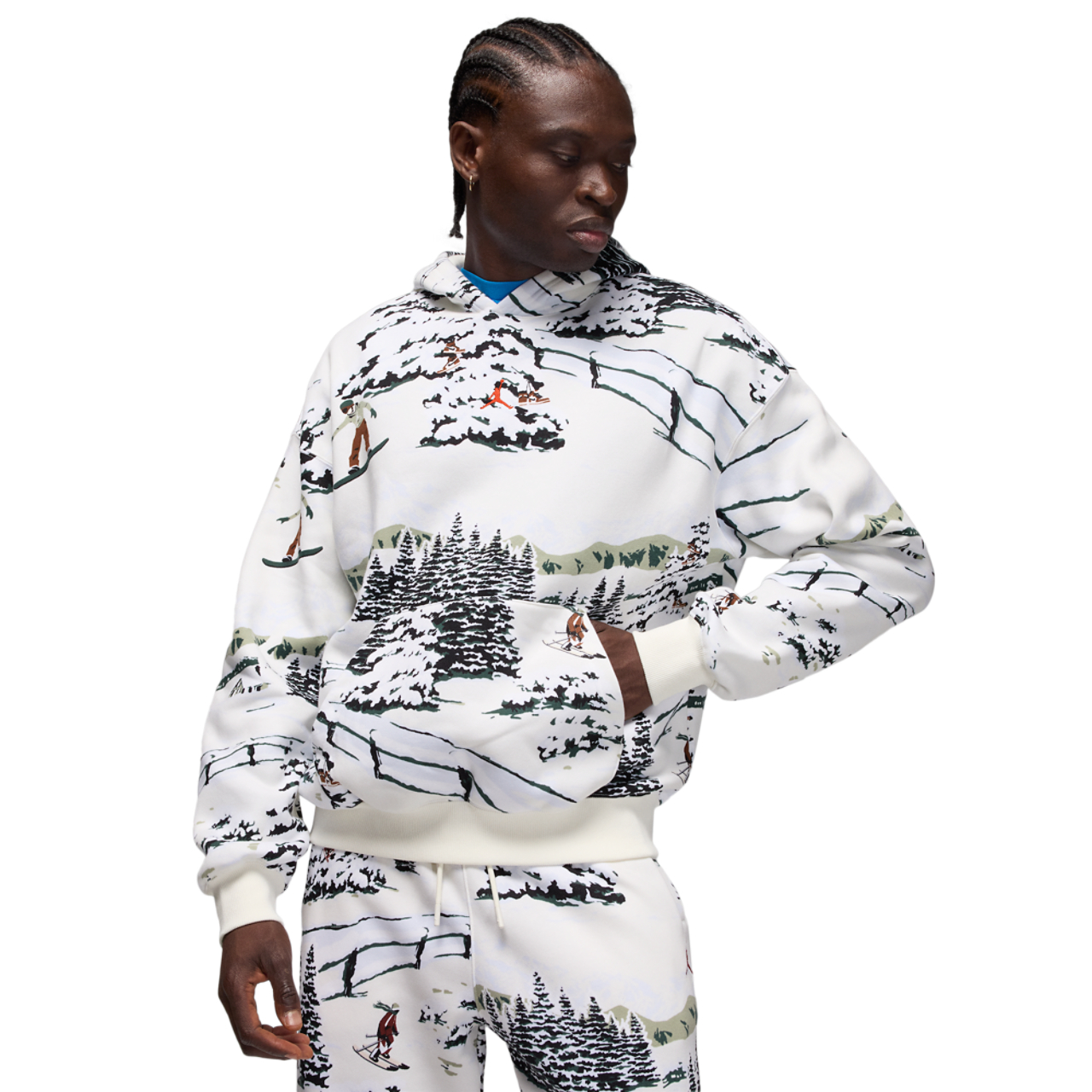 Jordan Brooklyn Holiday Pullover Hoodie AOP  Image 1 of 4. Tap to open photo gallery.