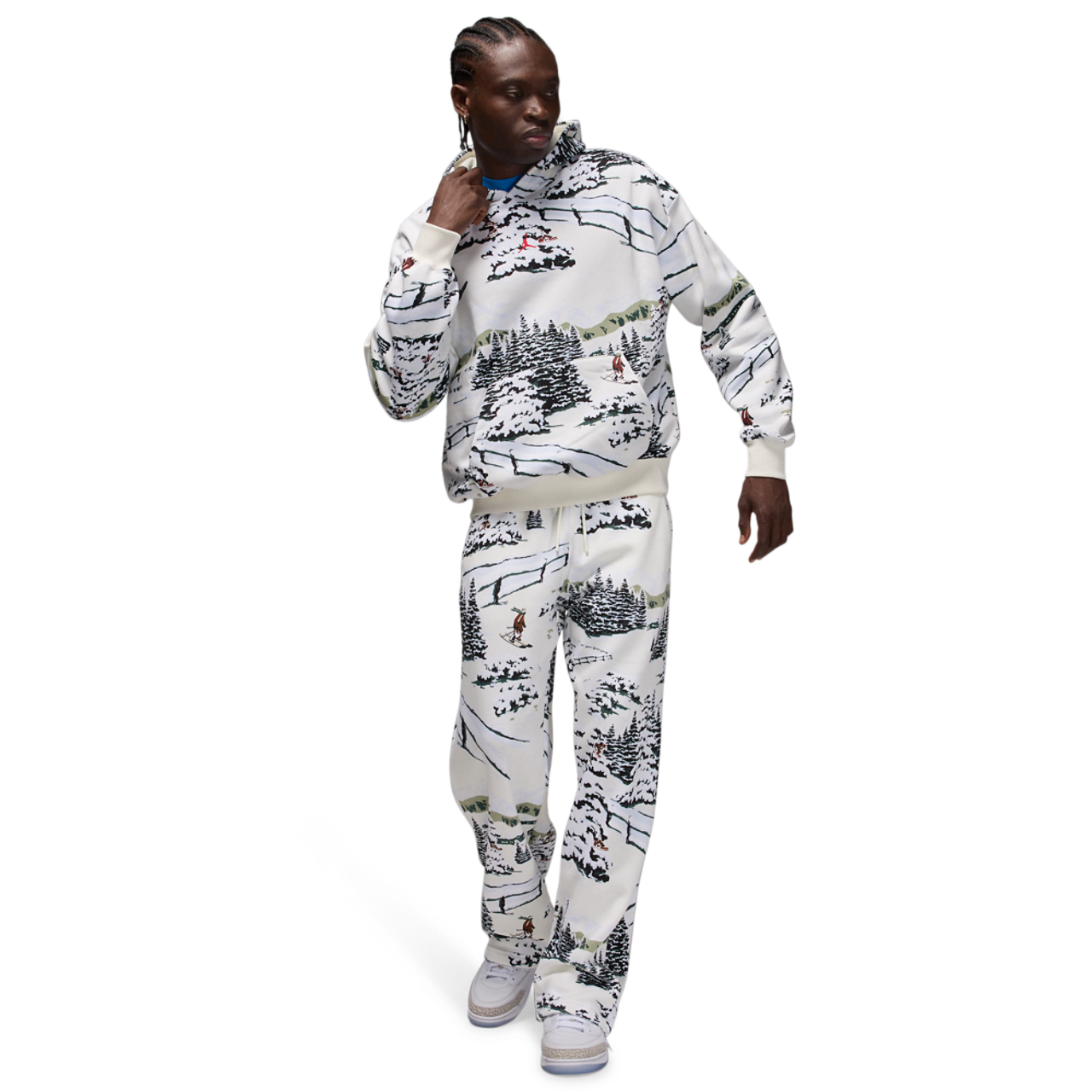 Jordan Brooklyn Holiday Pullover Hoodie AOP  Image 4 of 4. Tap to open photo gallery.