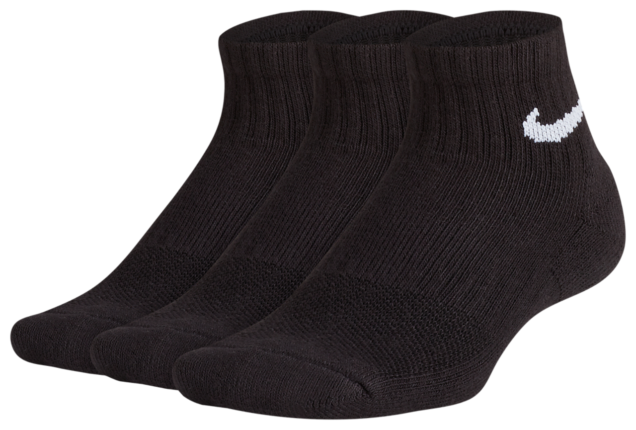 Nike 3 Pk Performance Cushioned Quarter Socks Image 1 of 2. Tap to open photo gallery.