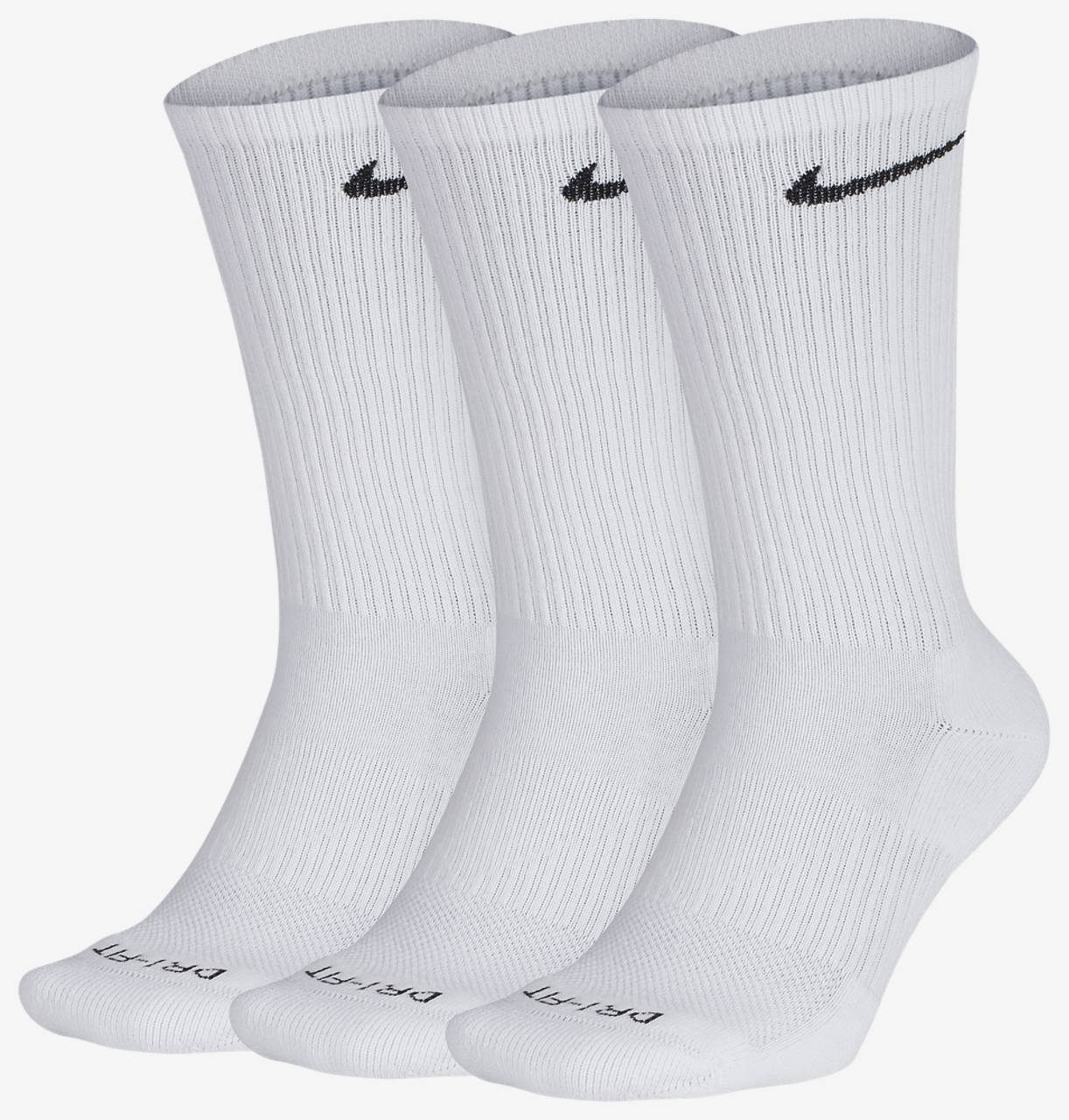 Nike 3 Pack Dri-FIT Plus Crew Socks Image 2 of 3. Tap to open photo gallery.