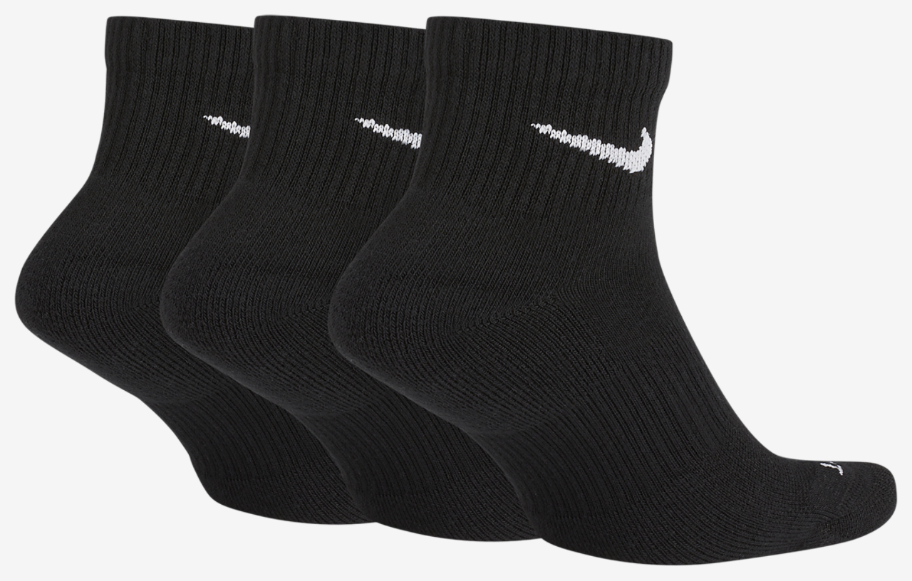 Nike 3 Pack Dri-FIT Plus Quarter Socks Image 3 of 3. Tap to open photo gallery.