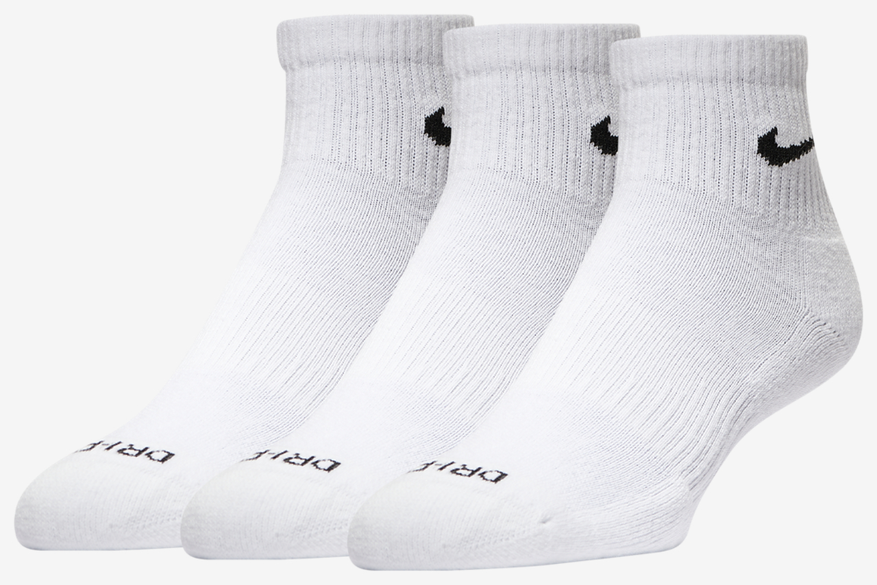 Nike 3 Pack Dri-FIT Plus Quarter Socks Image 1 of 2. Tap to open photo gallery.
