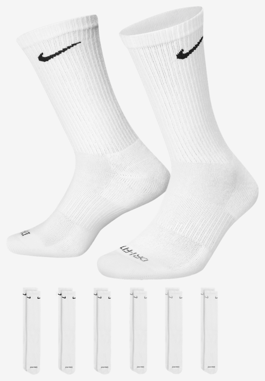 Nike 6 Pack Everyday Plus Cushioned Socks Image 1 of 3. Tap to open photo gallery.