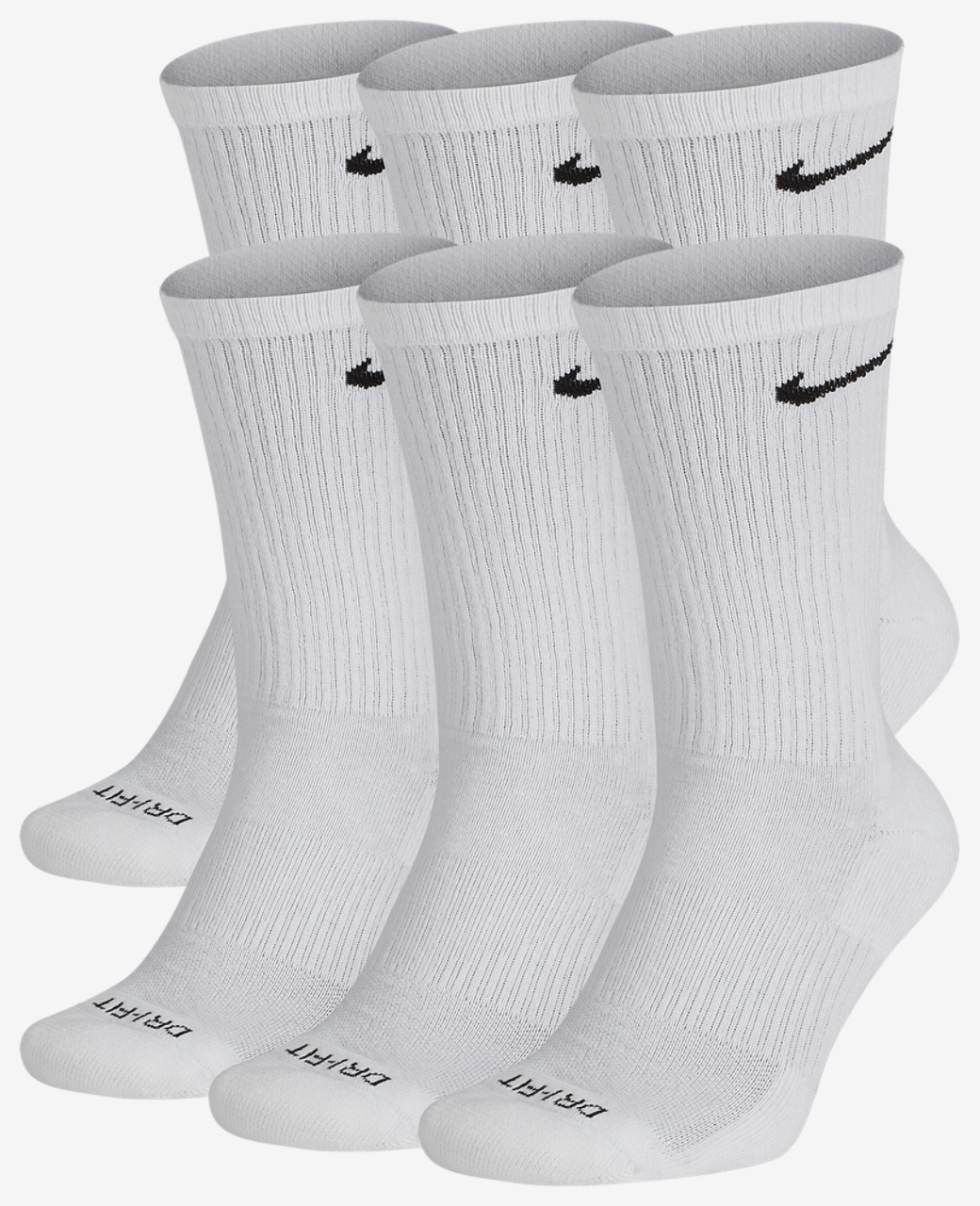 Nike 6 Pack Everyday Plus Cushioned Socks Image 2 of 3. Tap to open photo gallery.