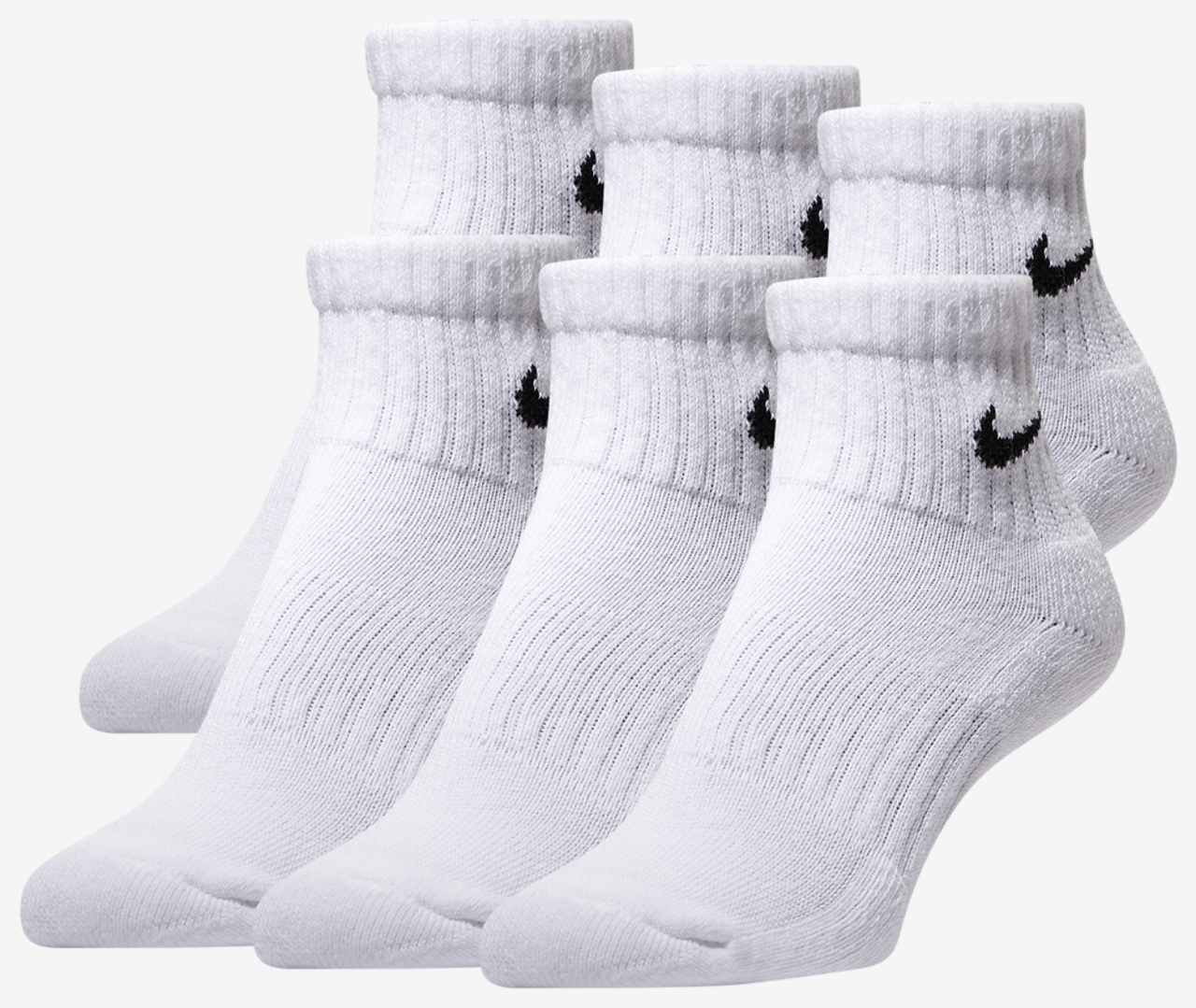 Nike 6 Pack Cushioned Quarter Socks Image 1 of 3. Tap to open photo gallery.