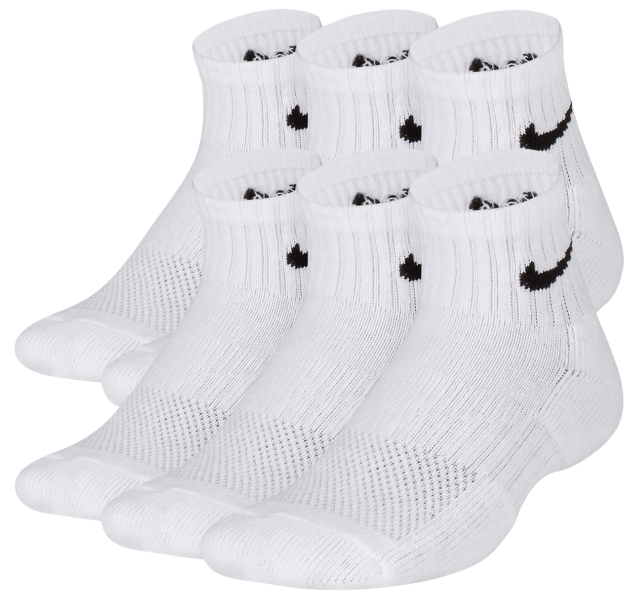 Nike 6 Pack Cushioned Quarter Socks Image 2 of 3. Tap to open photo gallery.