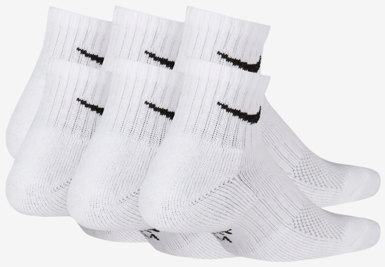 Nike 6 Pack Cushioned Quarter Socks Image 3 of 3. Tap to open photo gallery.