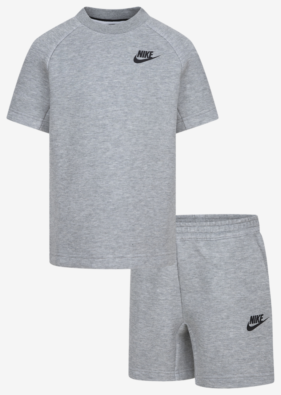 Nike Tech Fleece T-Shirt And Shorts Set Image 1 of 6. Tap to open photo gallery.