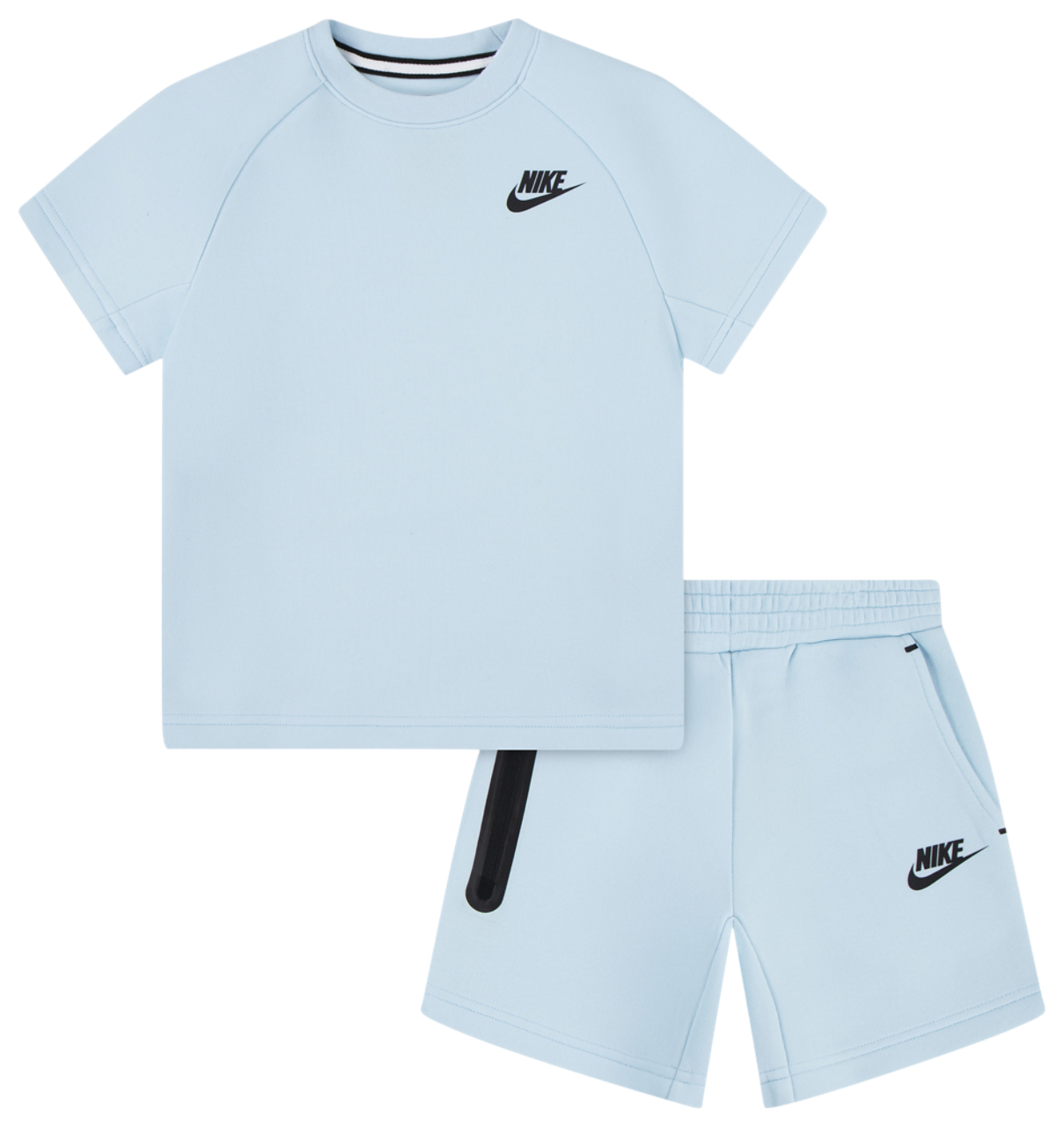 Nike Tech Fleece T-Shirt And Shorts Set Image 1 of 5. Tap to open photo gallery.