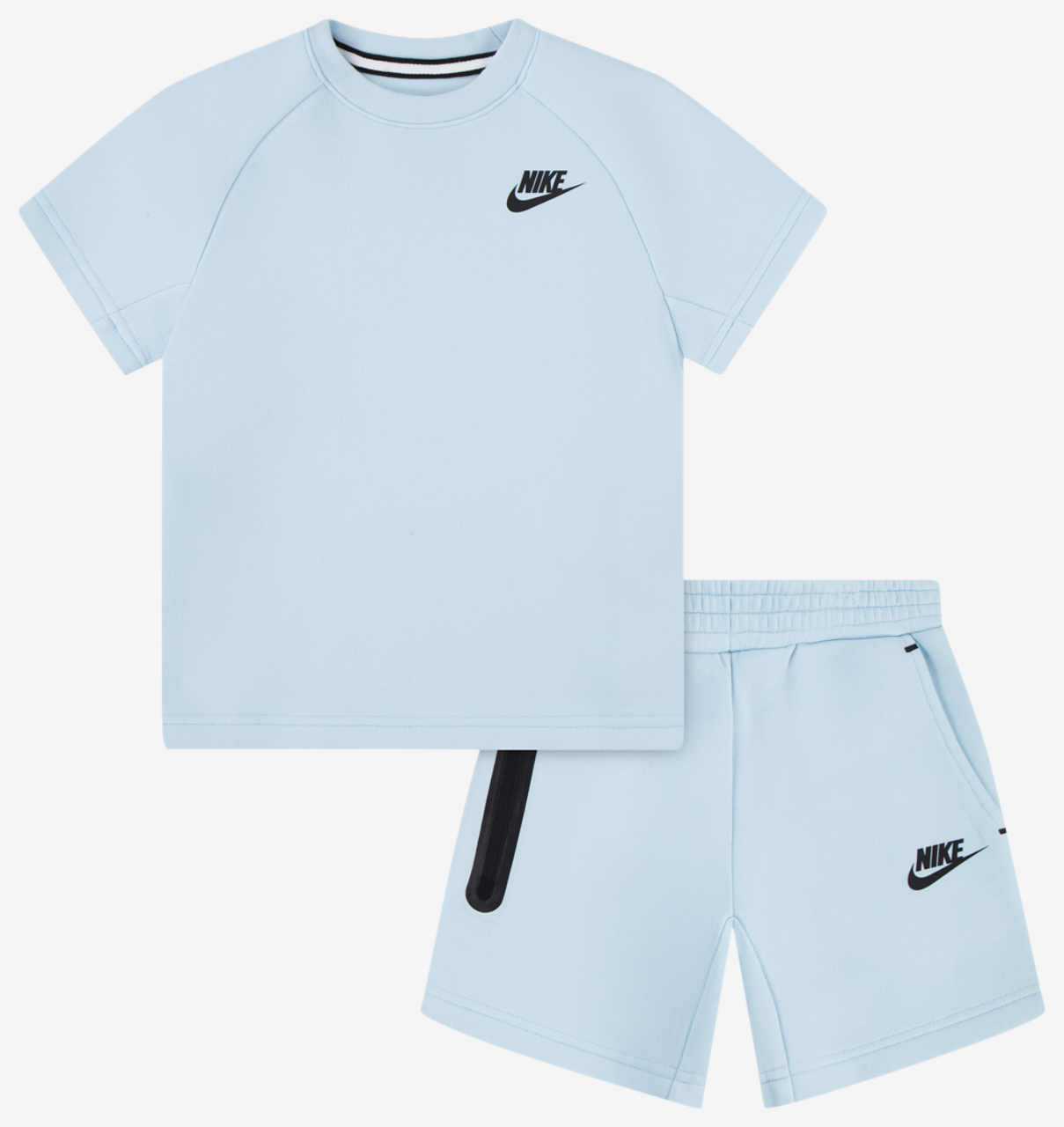 Nike Tech Fleece T-Shirt And Shorts Set Image 1 of 5. Tap to open photo gallery.