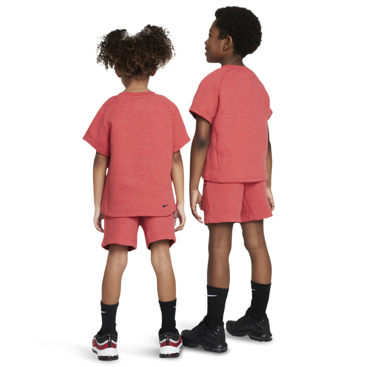 Nike Tech Fleece T-Shirt And Shorts Set Image 2 of 10. Tap to open photo gallery.