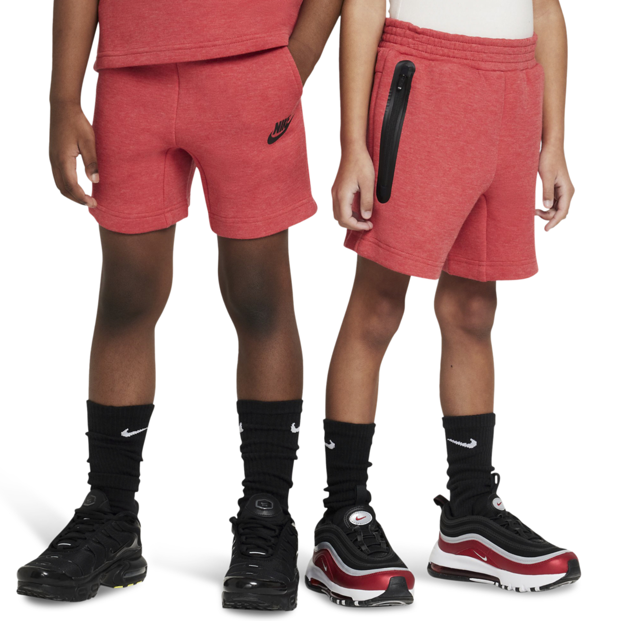 Nike Tech Fleece T-Shirt And Shorts Set Image 3 of 10. Tap to open photo gallery.