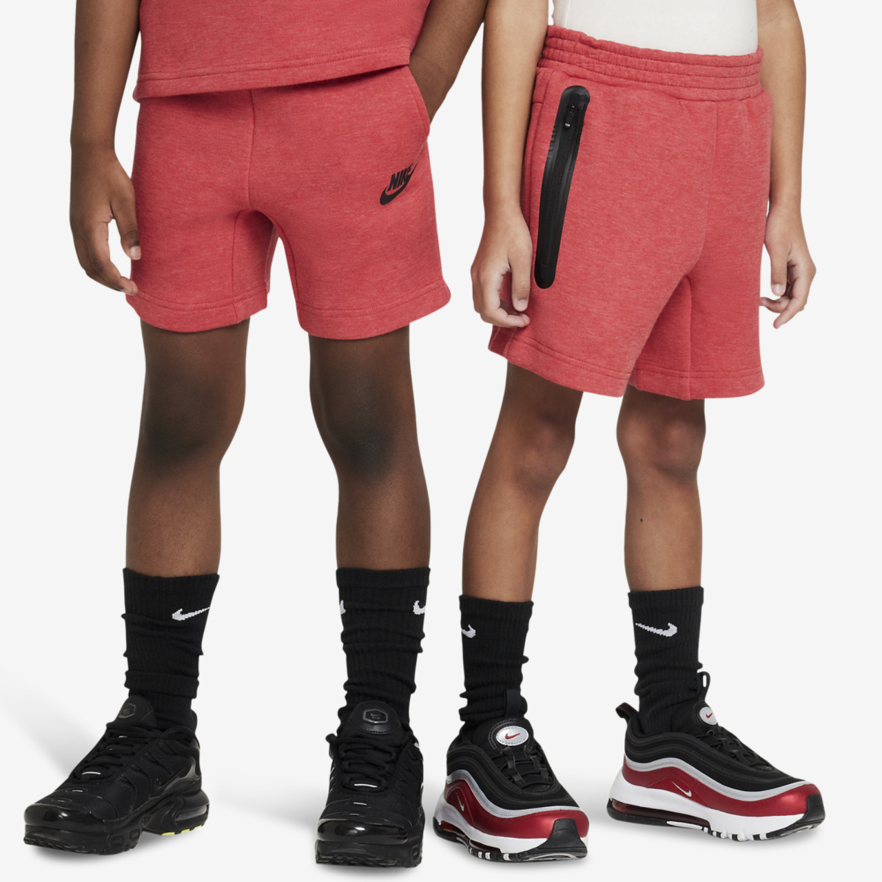 Nike Tech Fleece T-Shirt And Shorts Set Image 3 of 10. Tap to open photo gallery.