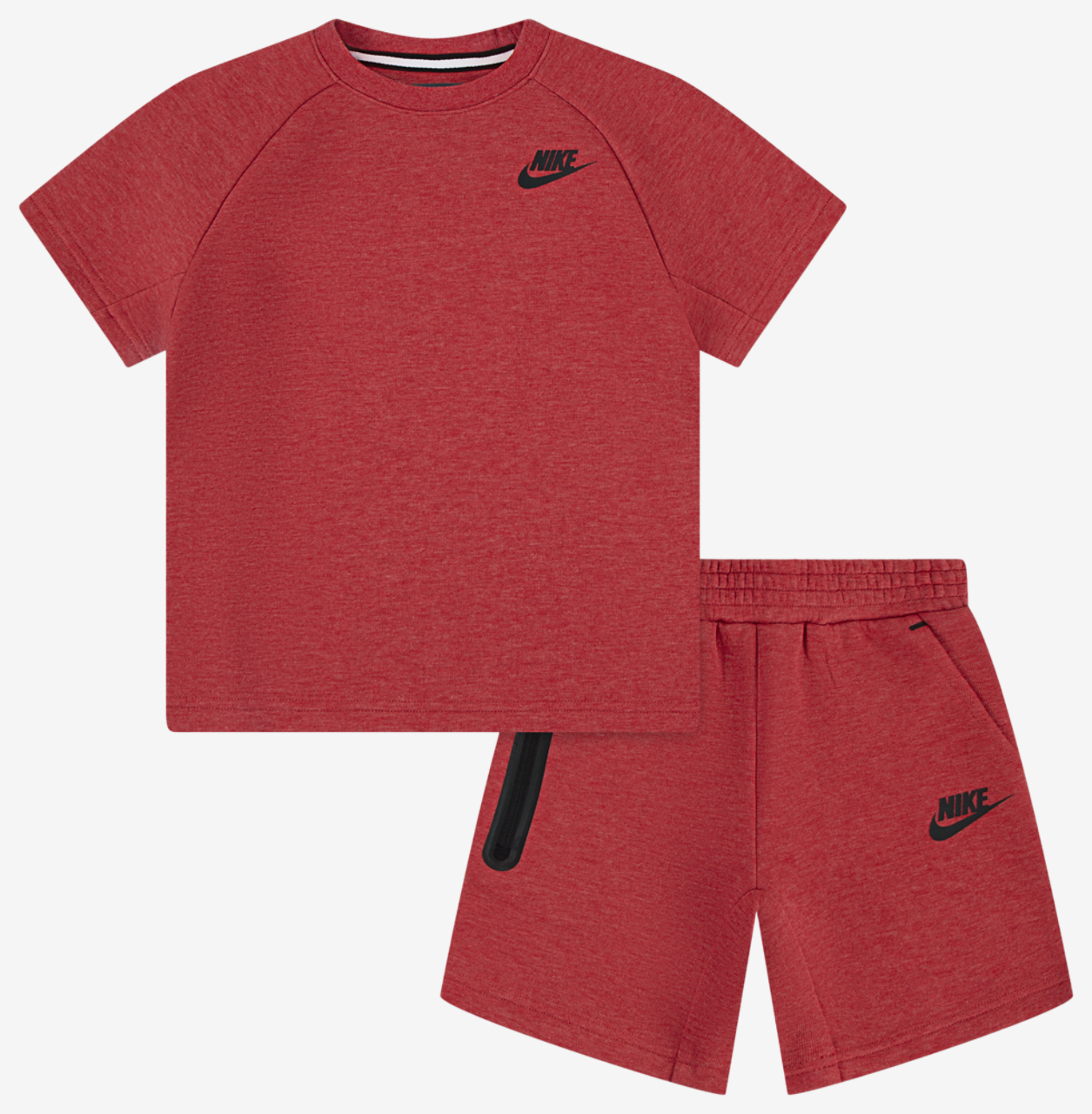 Nike Tech Fleece T-Shirt And Shorts Set Image 5 of 10. Tap to open photo gallery.