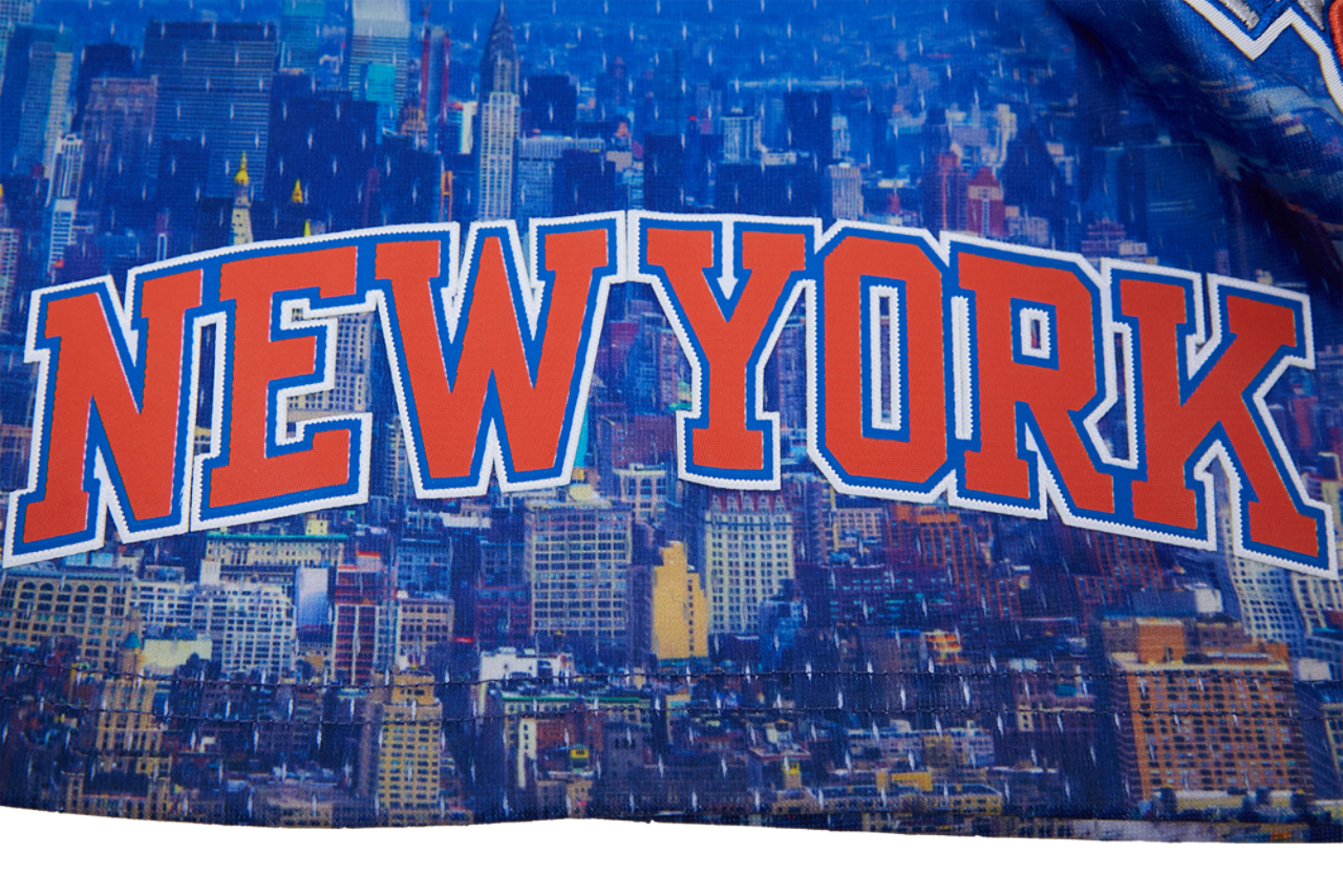 Pro Standard Knicks City Scape Mesh Shorts Image 7 of 8. Tap to open photo gallery.