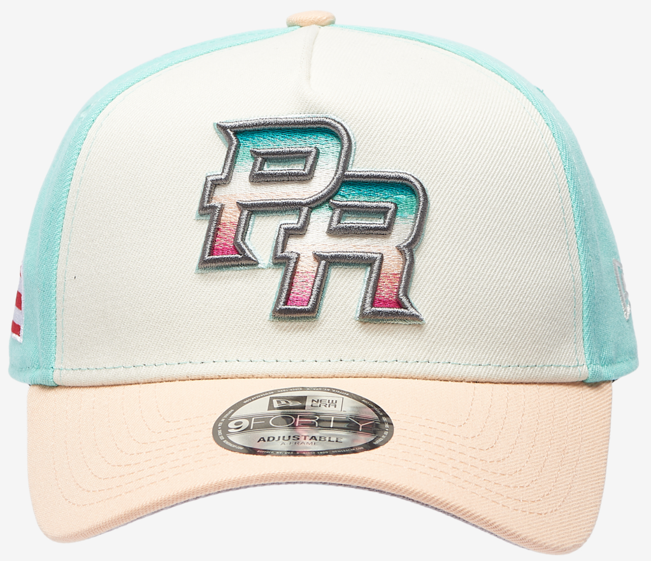 New Era Puerto Rico Santurce 9FORTY A-Frame 2 Tone Cap Image 2 of 5. Tap to open photo gallery.