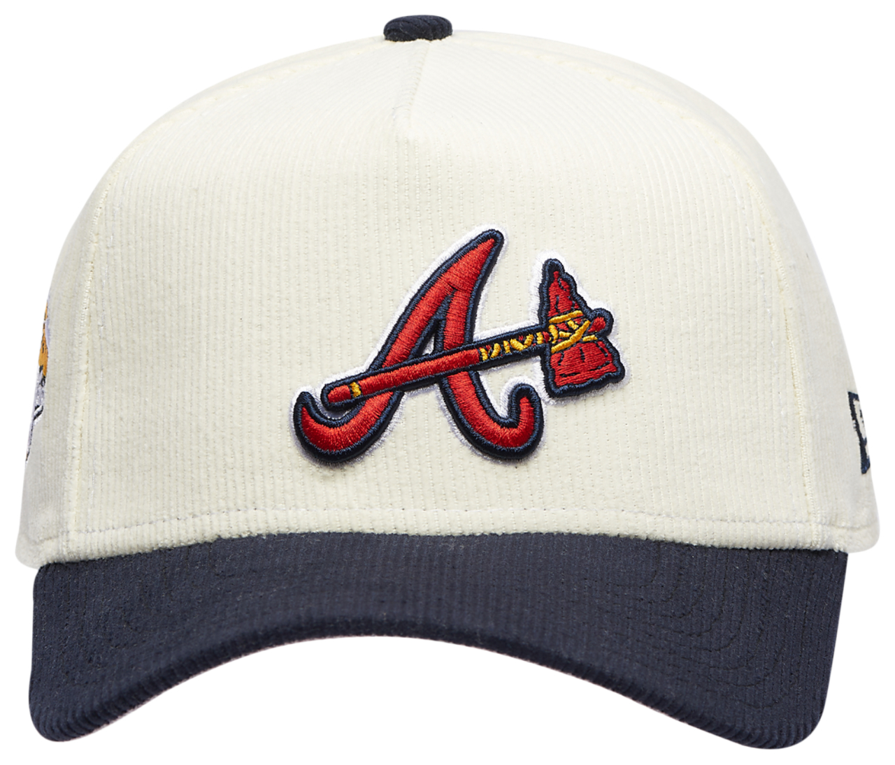 New Era Braves 940 A Frame Corduroy Cap Image 2 of 5. Tap to open photo gallery.