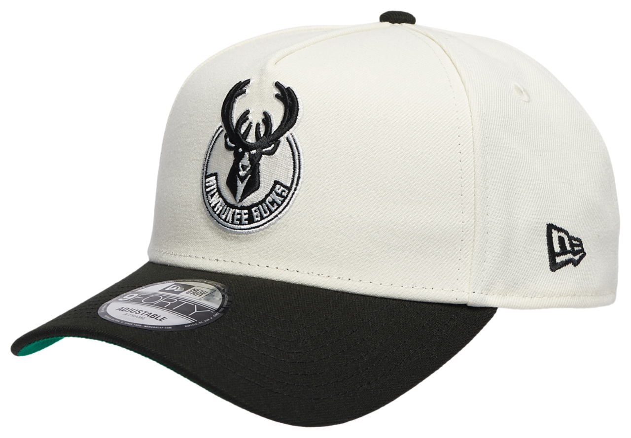 New Era Bucks Team 9FORTY A-Frame Chrome Cap Image 1 of 5. Tap to open photo gallery.