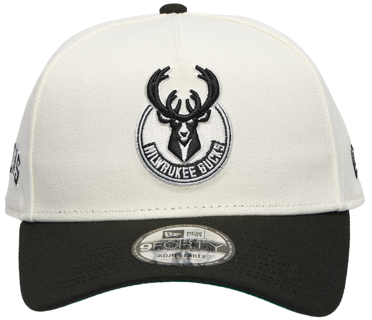 New Era Bucks Team 9FORTY A-Frame Chrome Cap Image 2 of 5. Tap to open photo gallery.