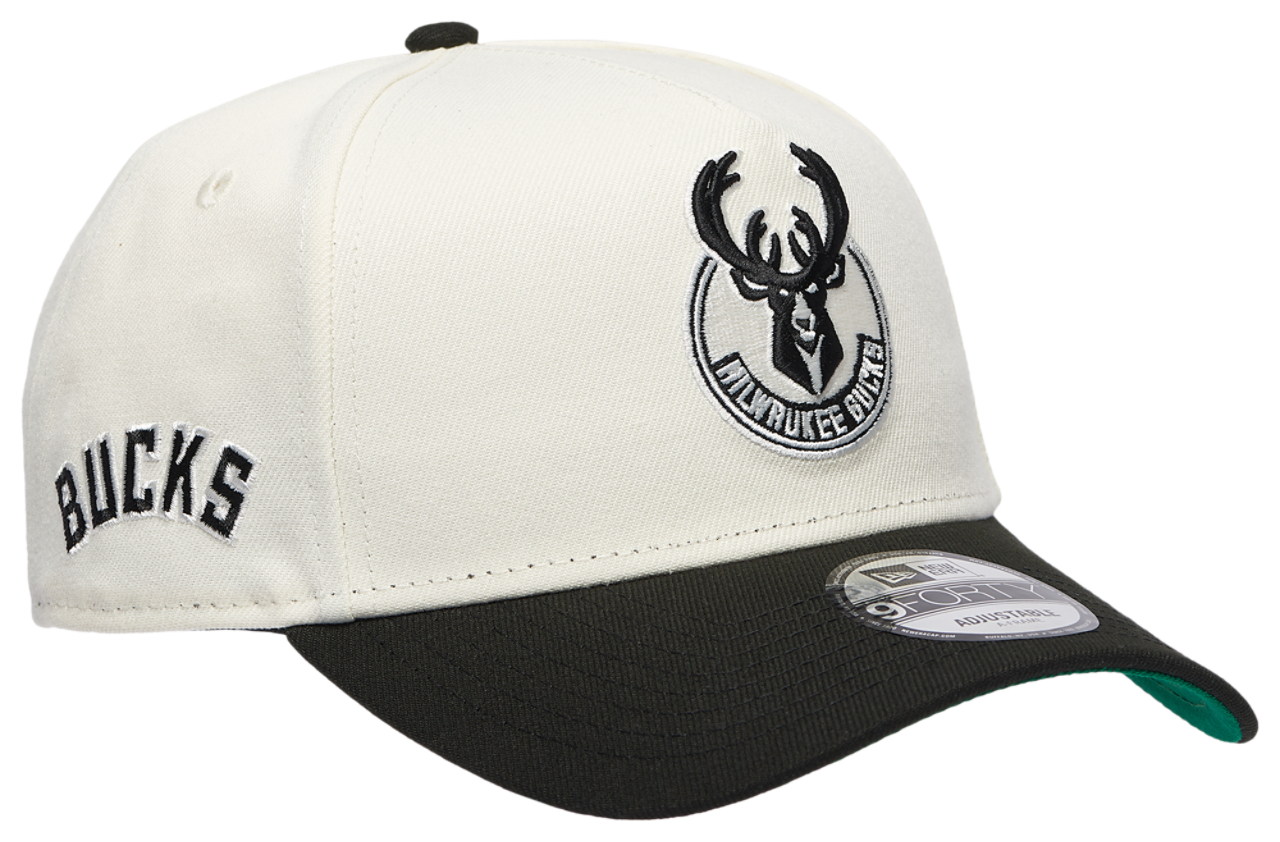 New Era Bucks Team 9FORTY A-Frame Chrome Cap Image 3 of 5. Tap to open photo gallery.