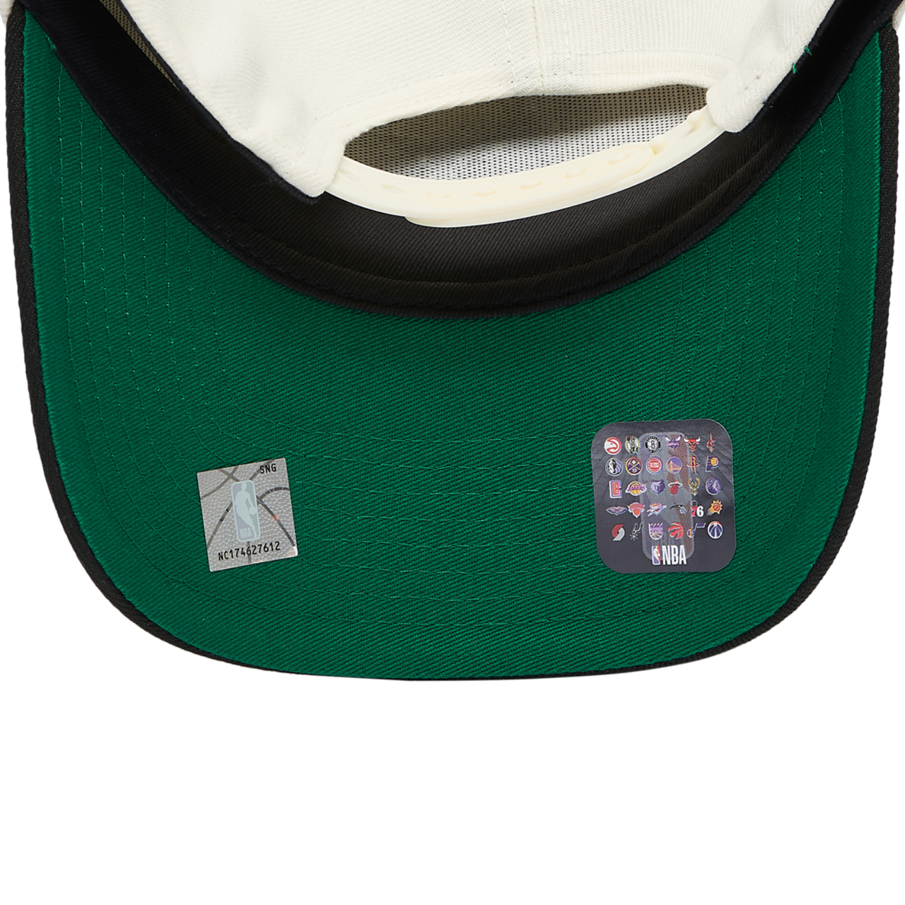 New Era Bucks Team 9FORTY A-Frame Chrome Cap Image 5 of 5. Tap to open photo gallery.