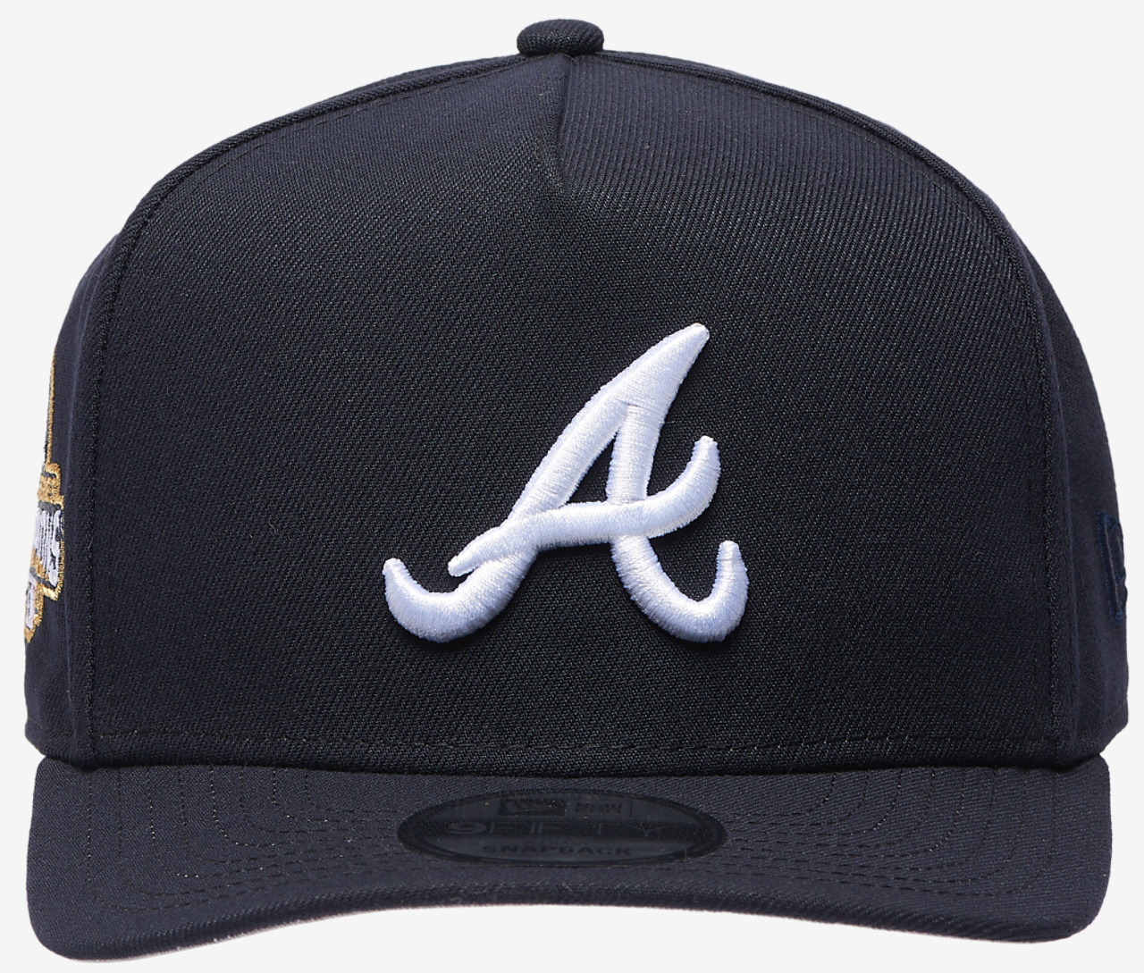 New Era Braves '21 WS Curved 9FIFTY A-Frame Cap Image 2 of 5. Tap to open photo gallery.