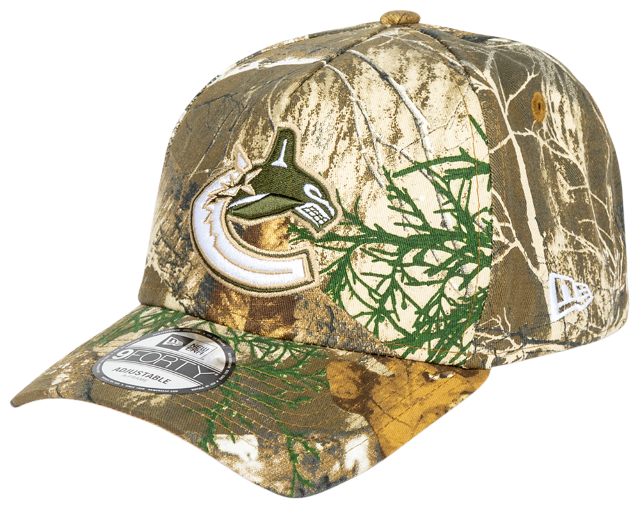 New Era Canucks 940AF Real Tree Camo Cap  Image 1 of 4. Tap to open photo gallery.