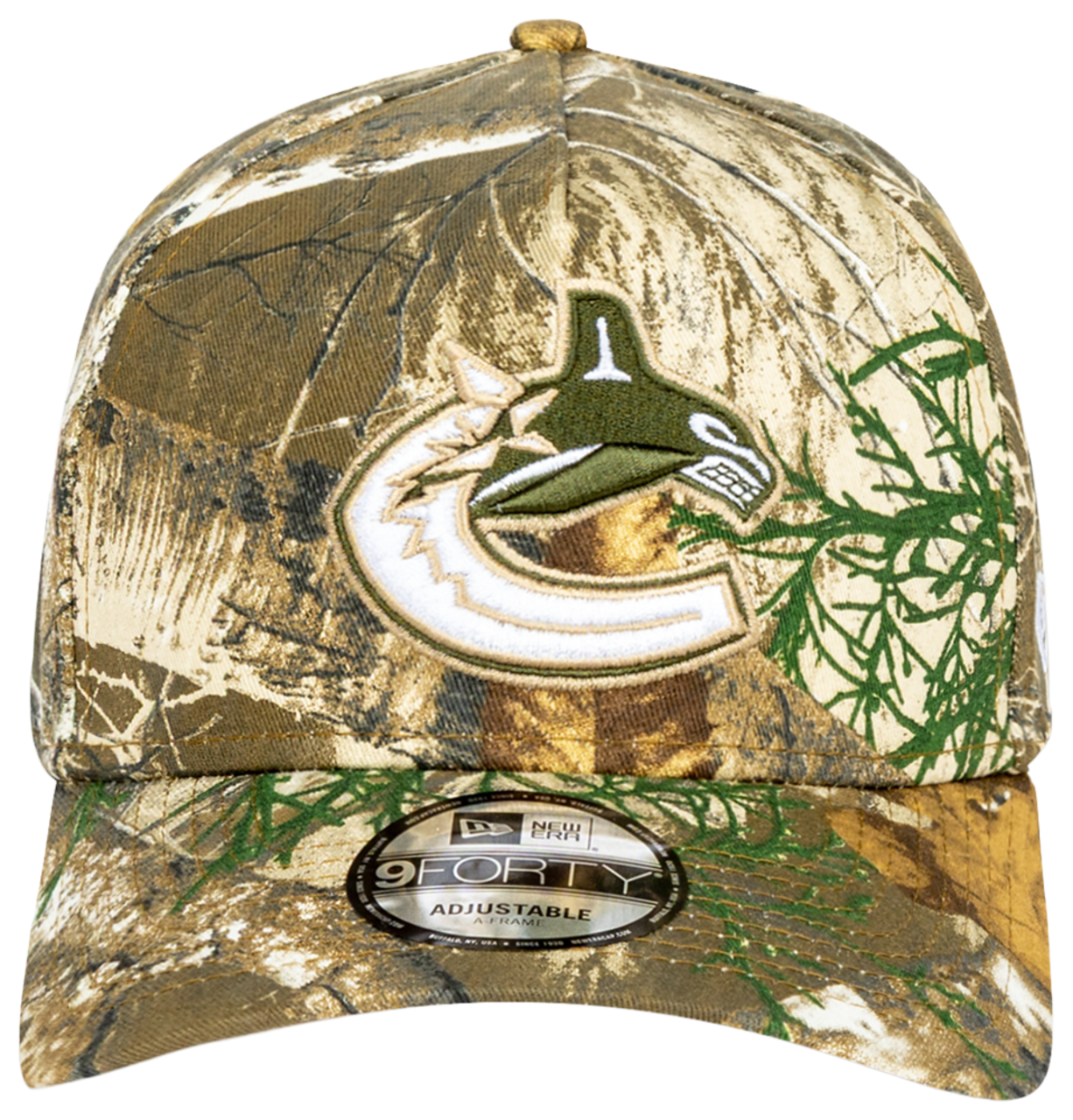 New Era Canucks 940AF Real Tree Camo Cap  Image 2 of 4. Tap to open photo gallery.