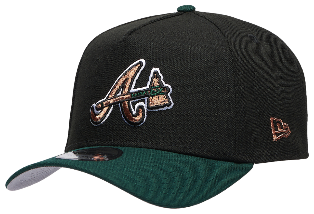New Era Braves 9FORTY A-Frame Metallic Cap Image 1 of 5. Tap to open photo gallery.