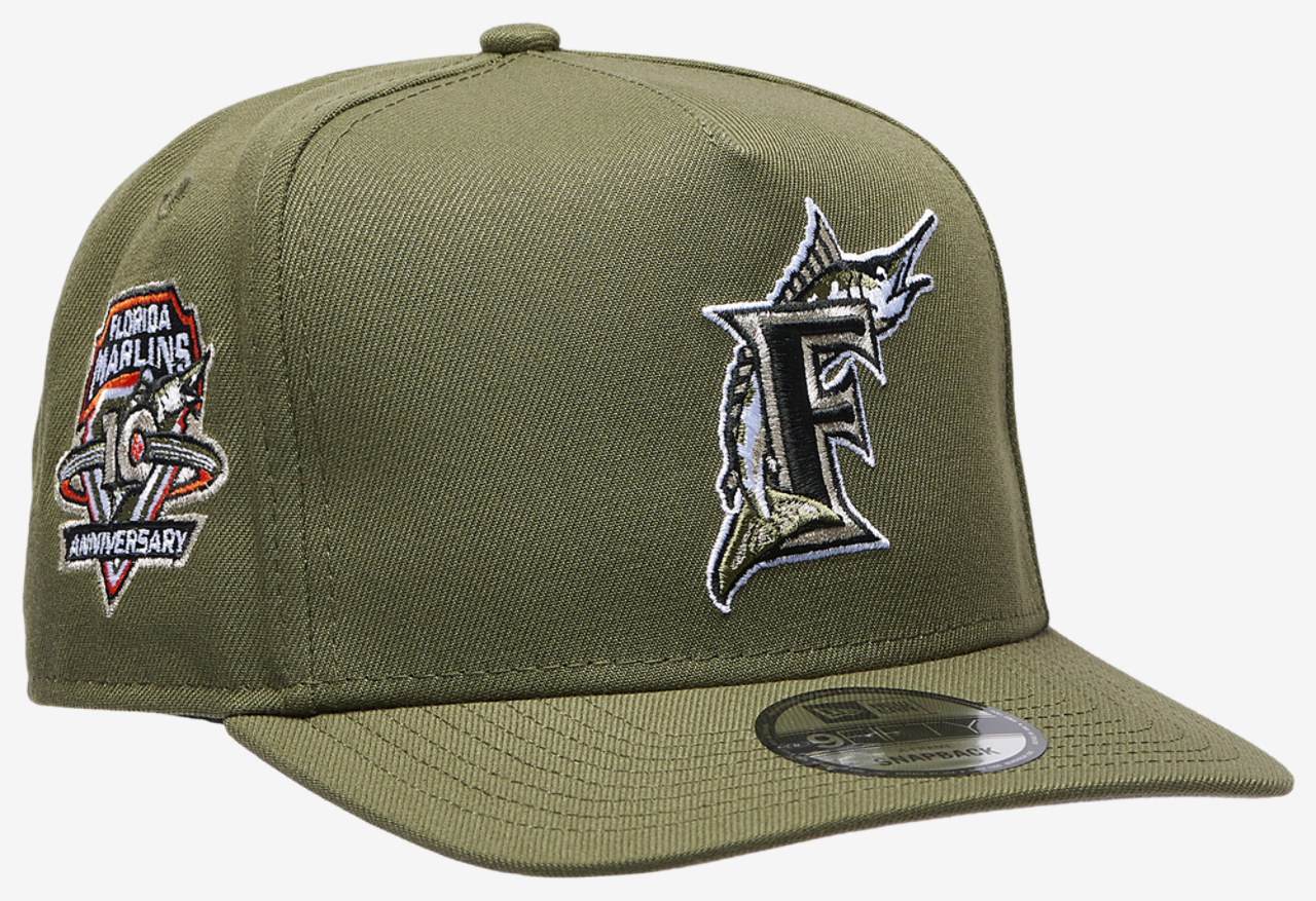 New Era Marlins 950AF 10th Anniversary Curve Cap Image 3 of 5. Tap to open photo gallery.