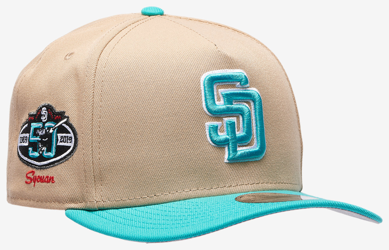 New Era Padres 9FIFTY A-Frame Curve 50th Cap Image 3 of 5. Tap to open photo gallery.