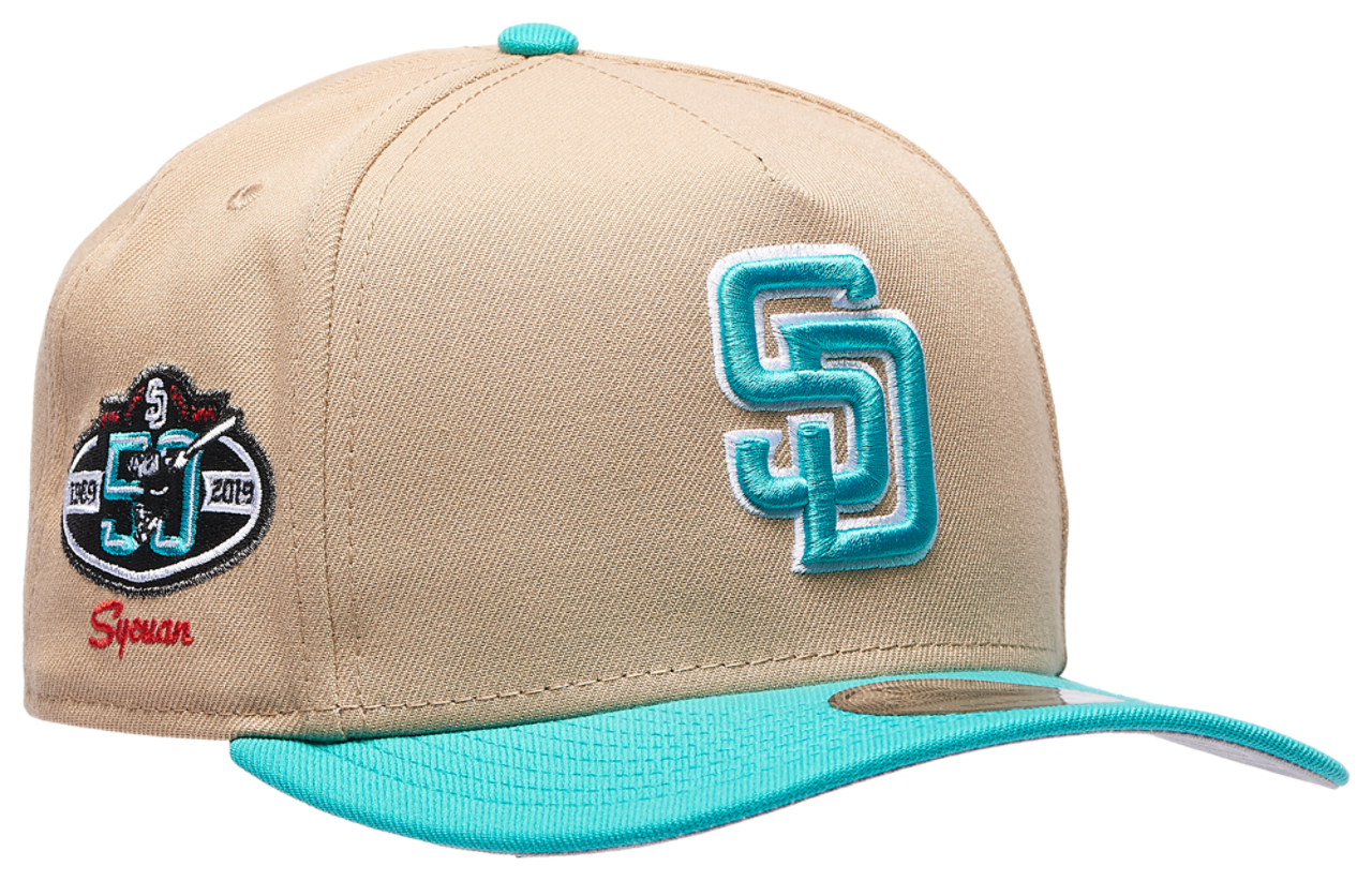 New Era Padres 9FIFTY A-Frame Curve 50th Cap Image 3 of 5. Tap to open photo gallery.
