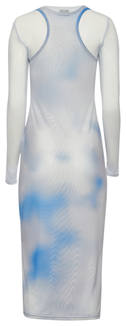 Cozi Long Sleeve Layered Mesh Midi Dress Image 7 of 7. Tap to open photo gallery.